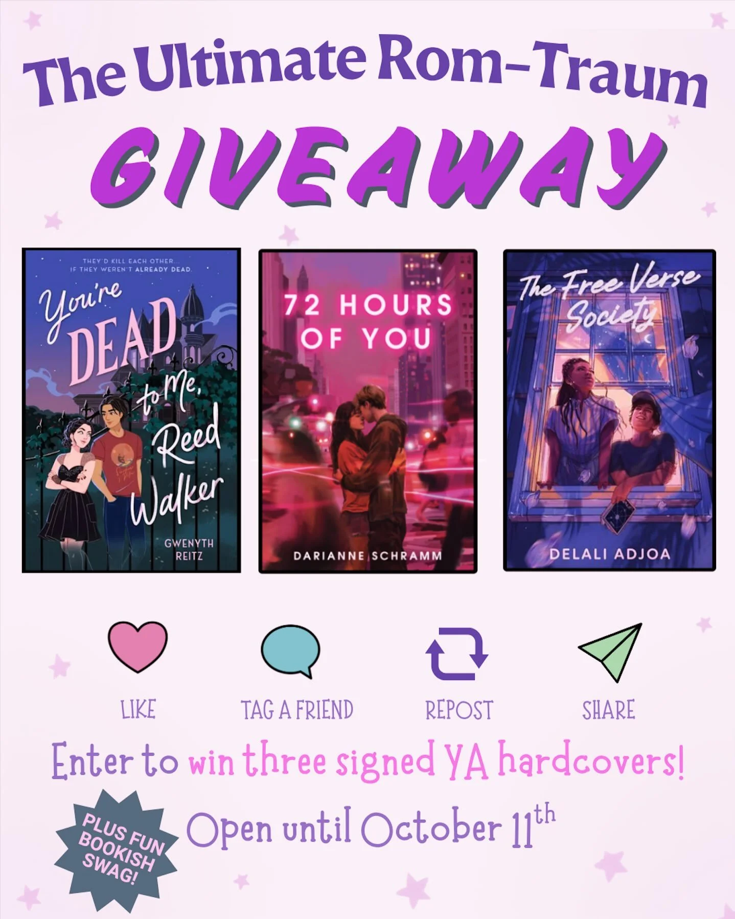 Three obsession-worthy YA books that will make you smile, swoon, and sob!

Is &ldquo;Rom-Traum&rdquo; a thing? We think it should be. That&rsquo;s why we&rsquo;re teaming up to give one lucky winner three incredible romantic debuts that will absolute