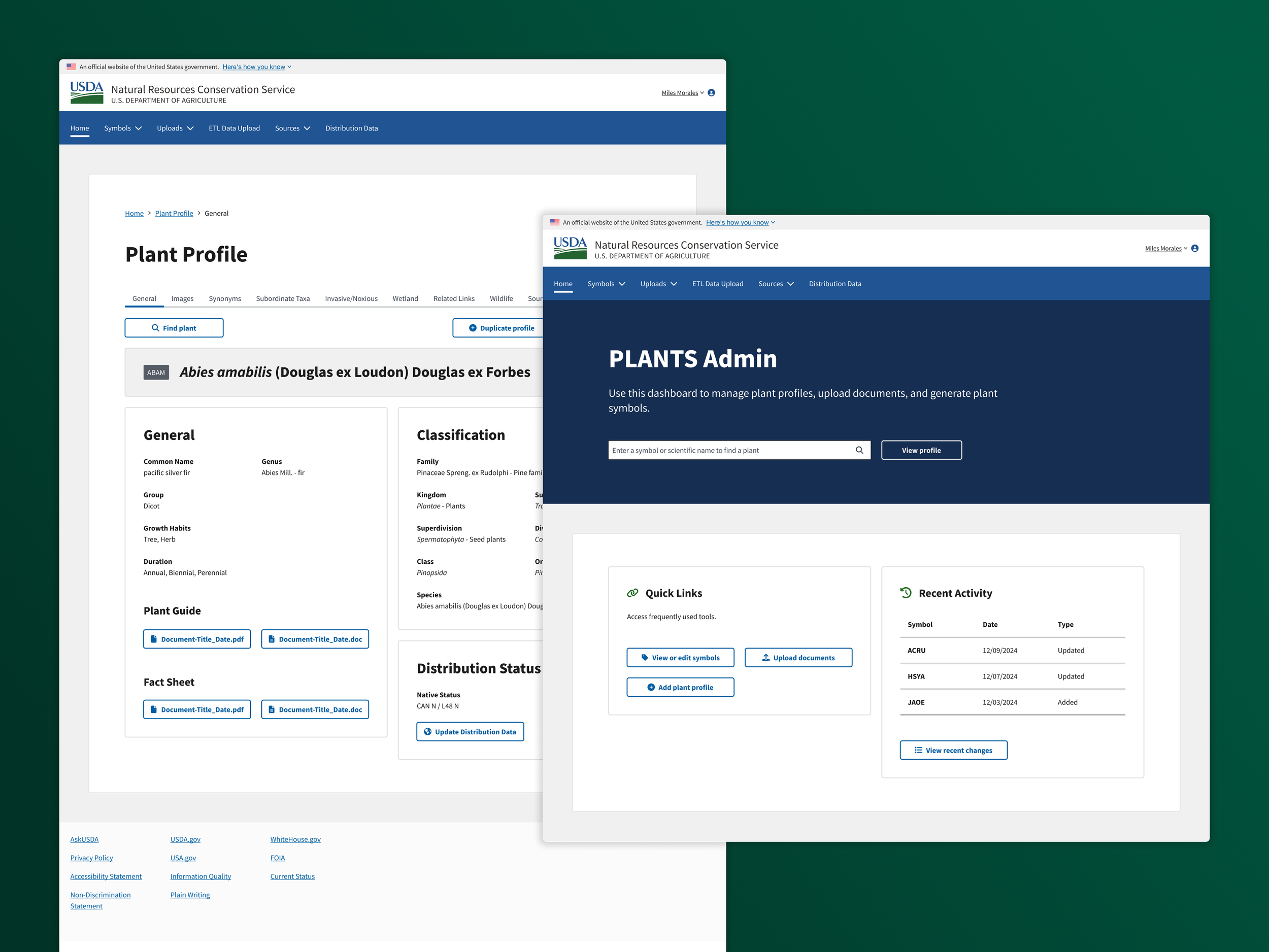 USDA PLANTS Admin