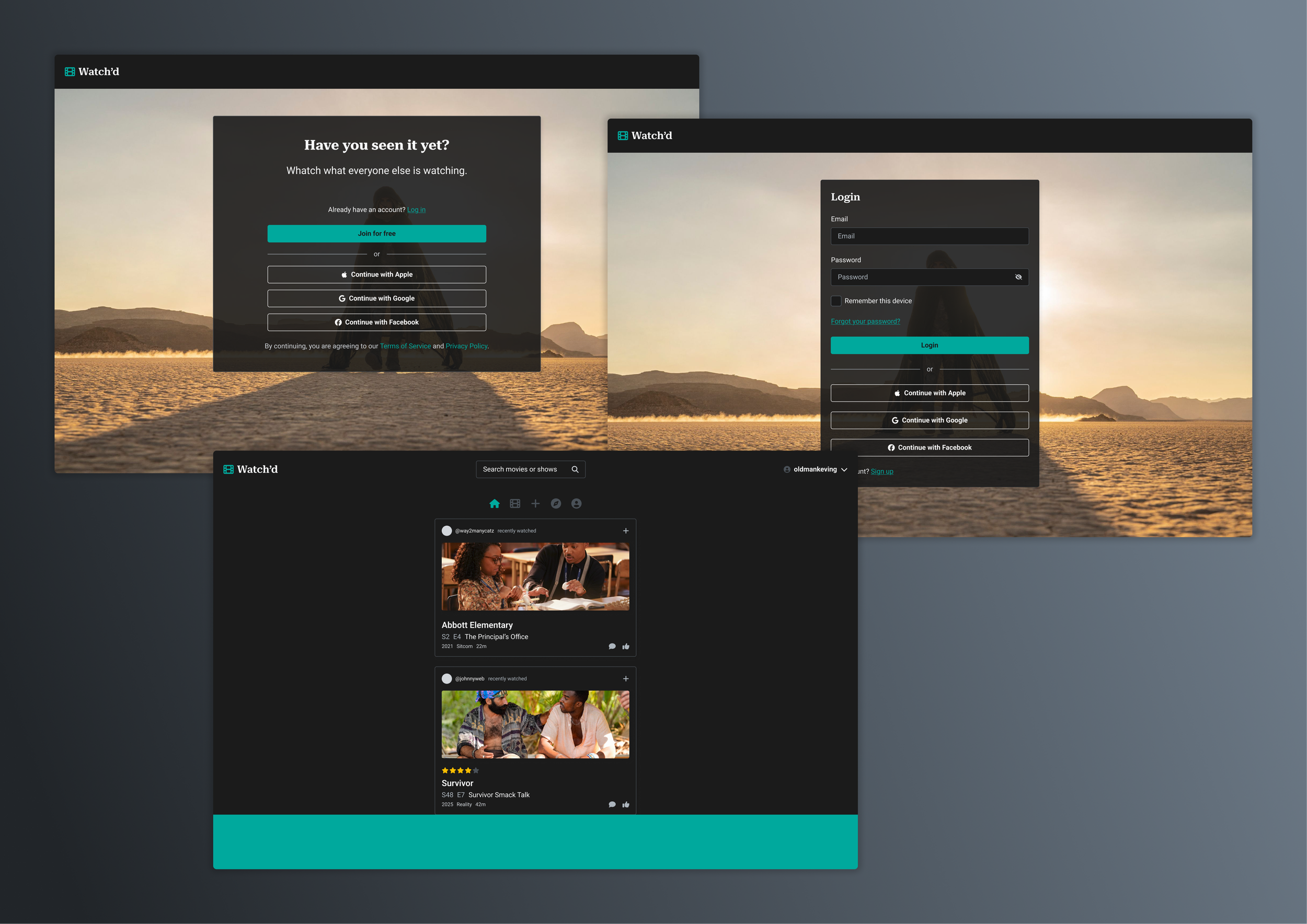 Portoflio - Watch'd Login Desktop Darkmode.png