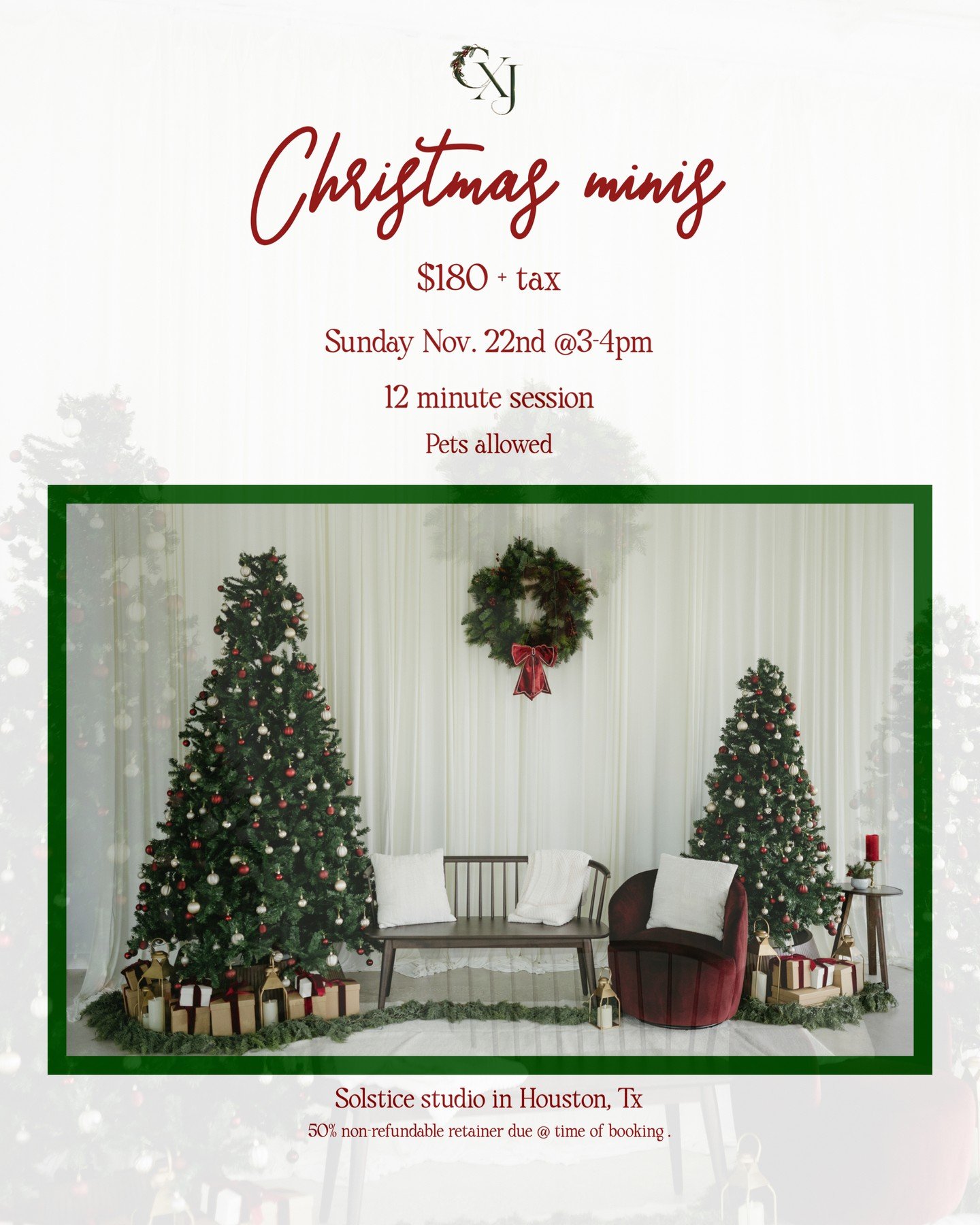 CHRISTMAS MINIS ARE HERE🎄🎁

Christmas Minis are officially open for booking. Limited spots available, so don&rsquo;t wait!

Click the link in my bio to reserve your spot! ✨

#houstonphotographer #photographer #christmasminis #photoshoot #htxphotogr