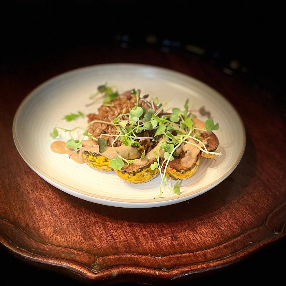 carnival squash. rye berries. brown butter and pear vinaigrette. monmouth county new jersey caterer private dining chef near me