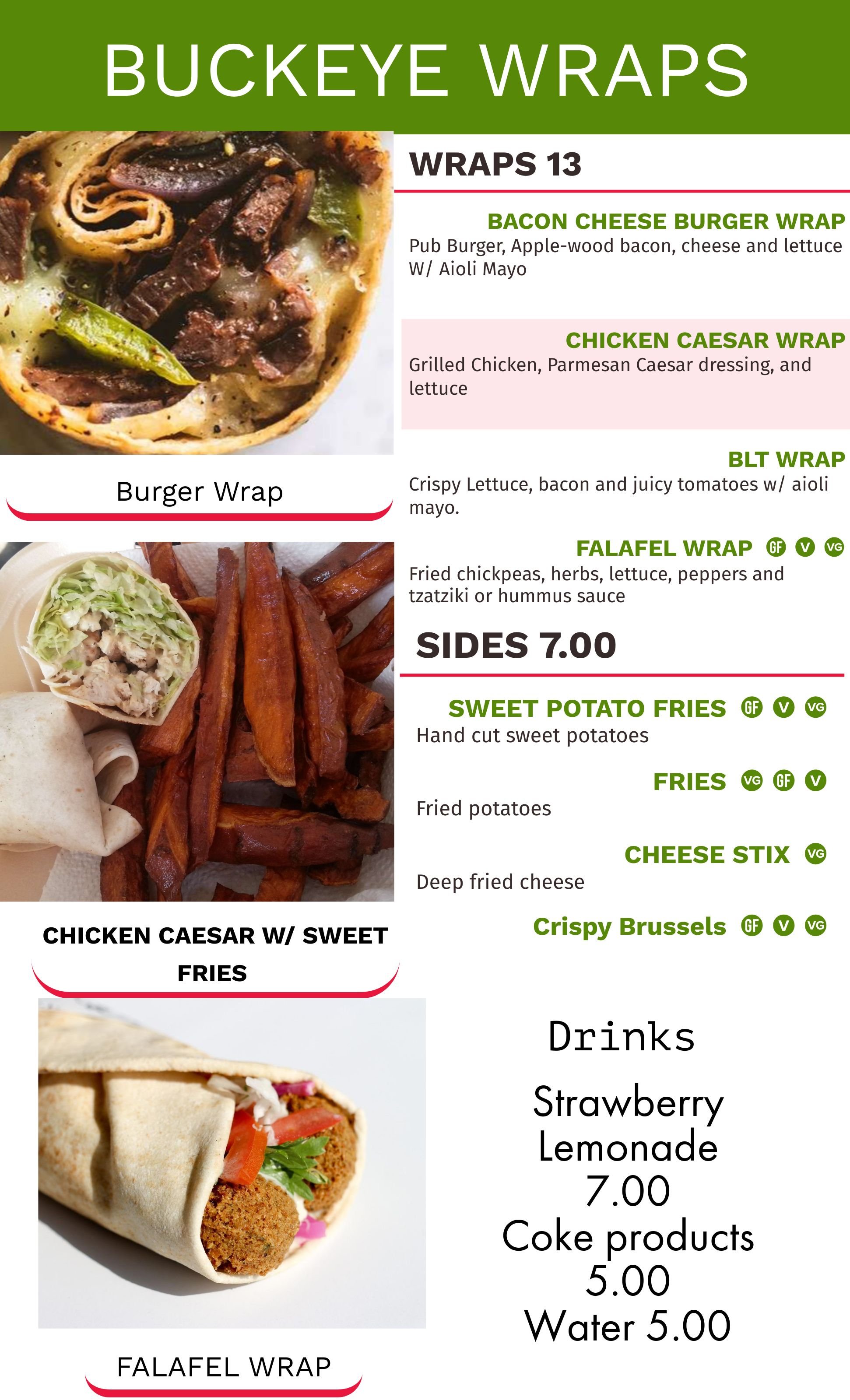 Menu — Buckeye Wraps