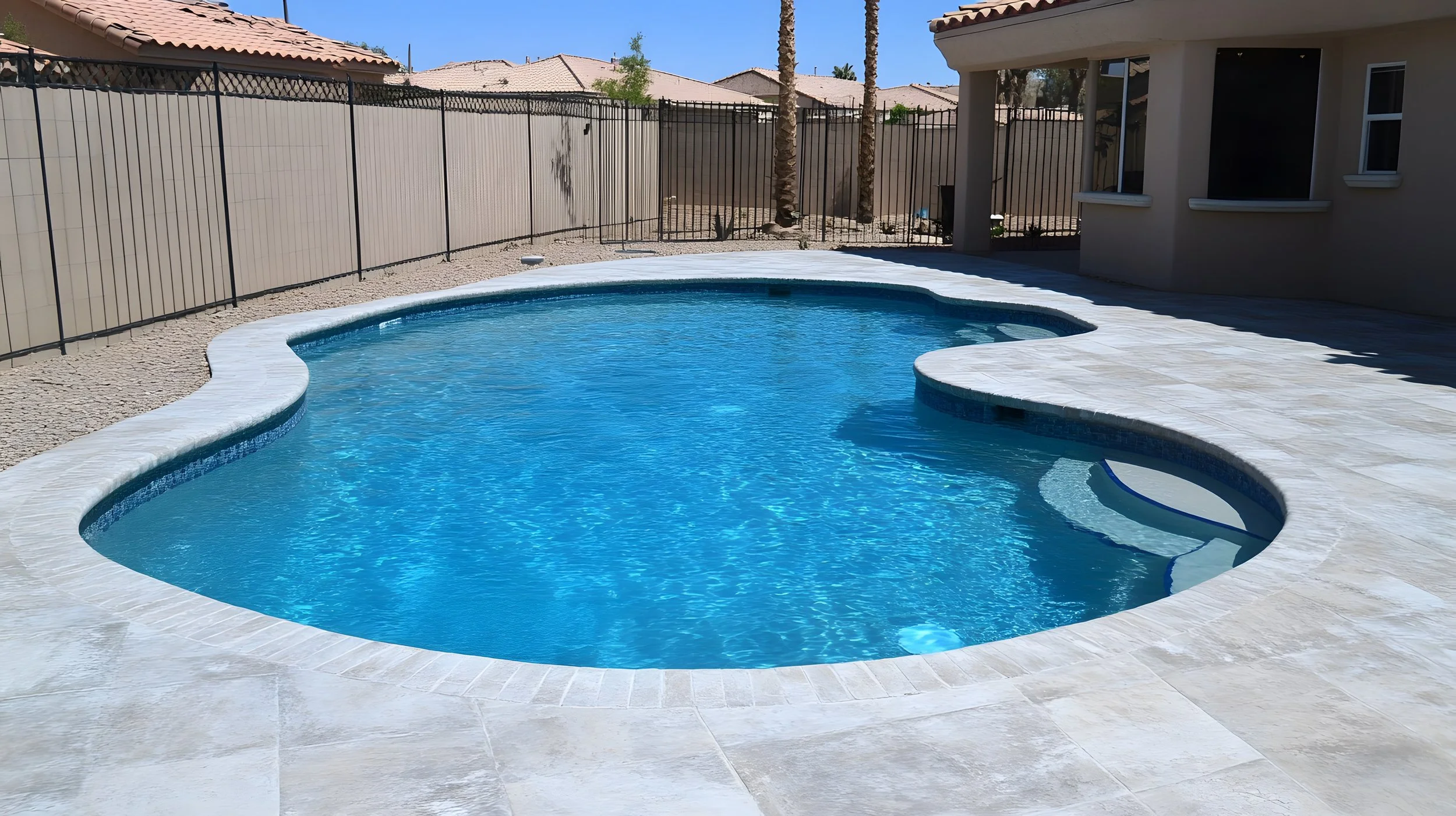 Stone poolscape patio in Burleson, TX