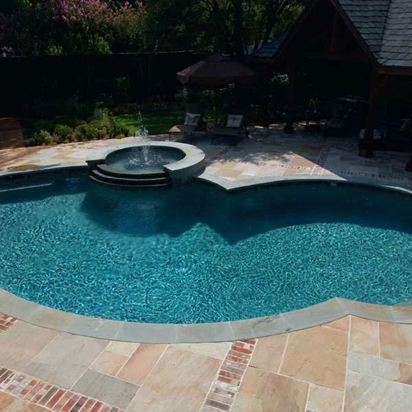 Landscape stone pool patio in Southlake, TX