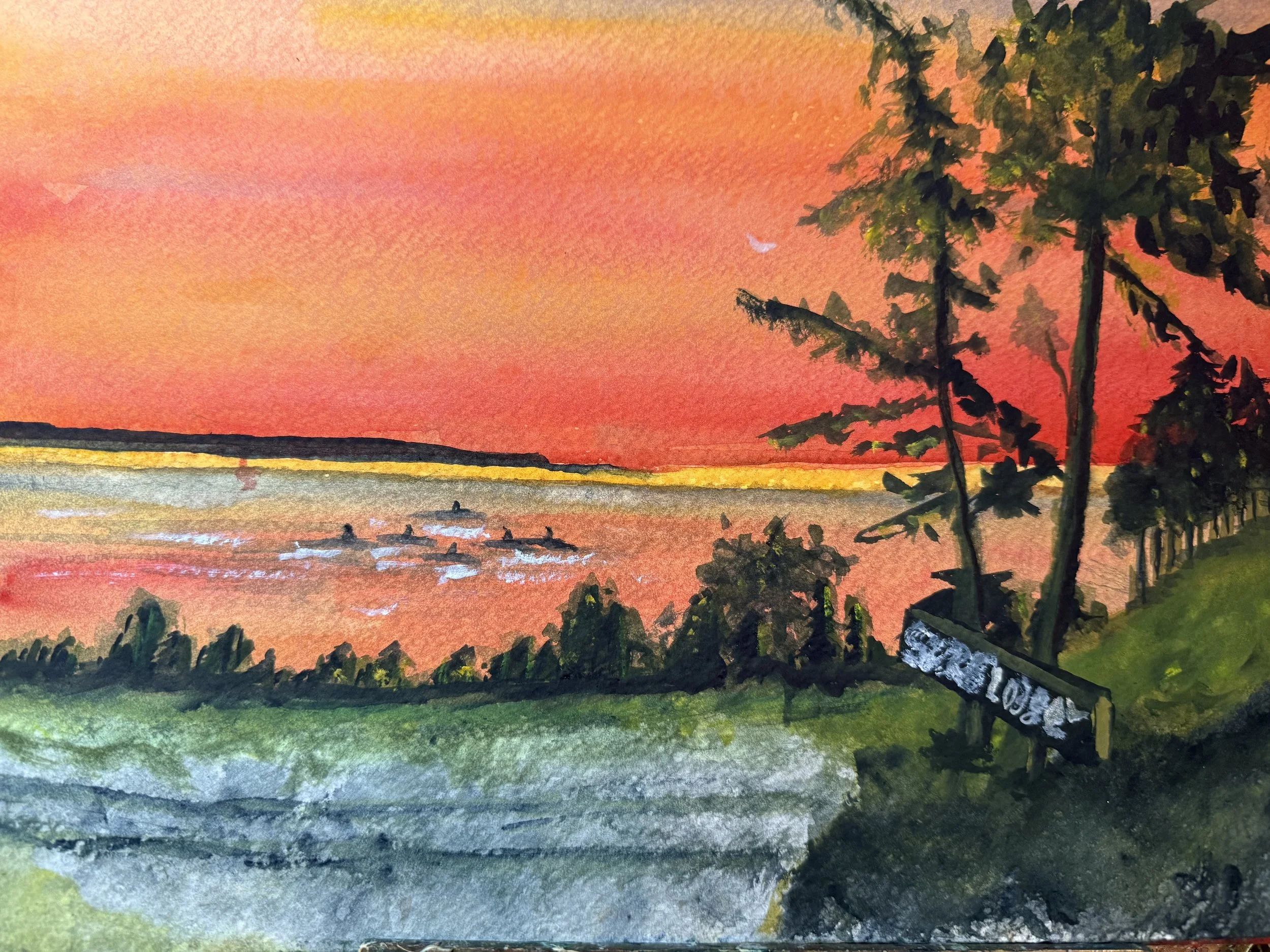 Sunset from the SURF LODGE, GABRIOLA ISLAND BC