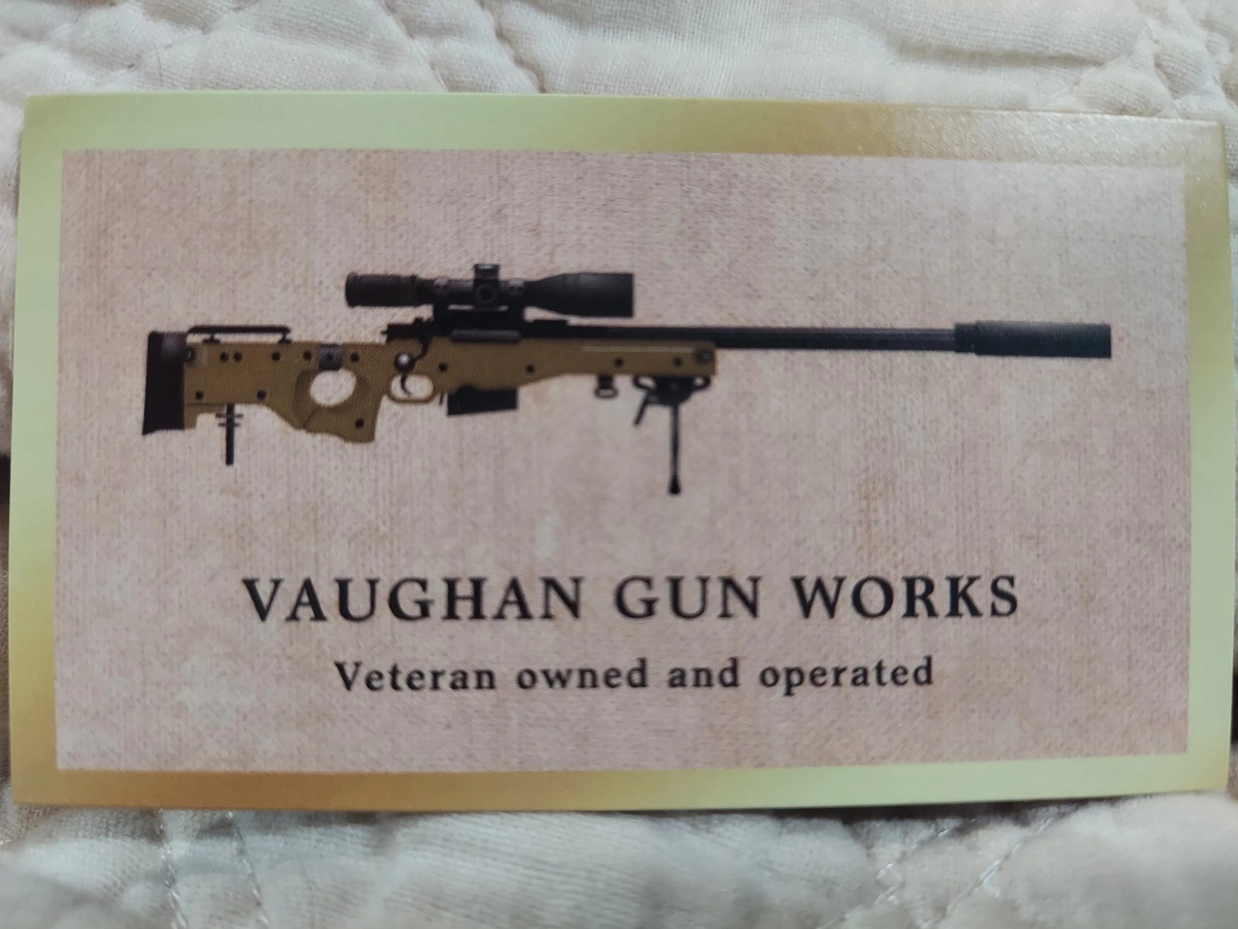Vaughan Gun Works is a veteran owned and operated company. We perform hot bluing, custom machining, and cleaning and repairing services.