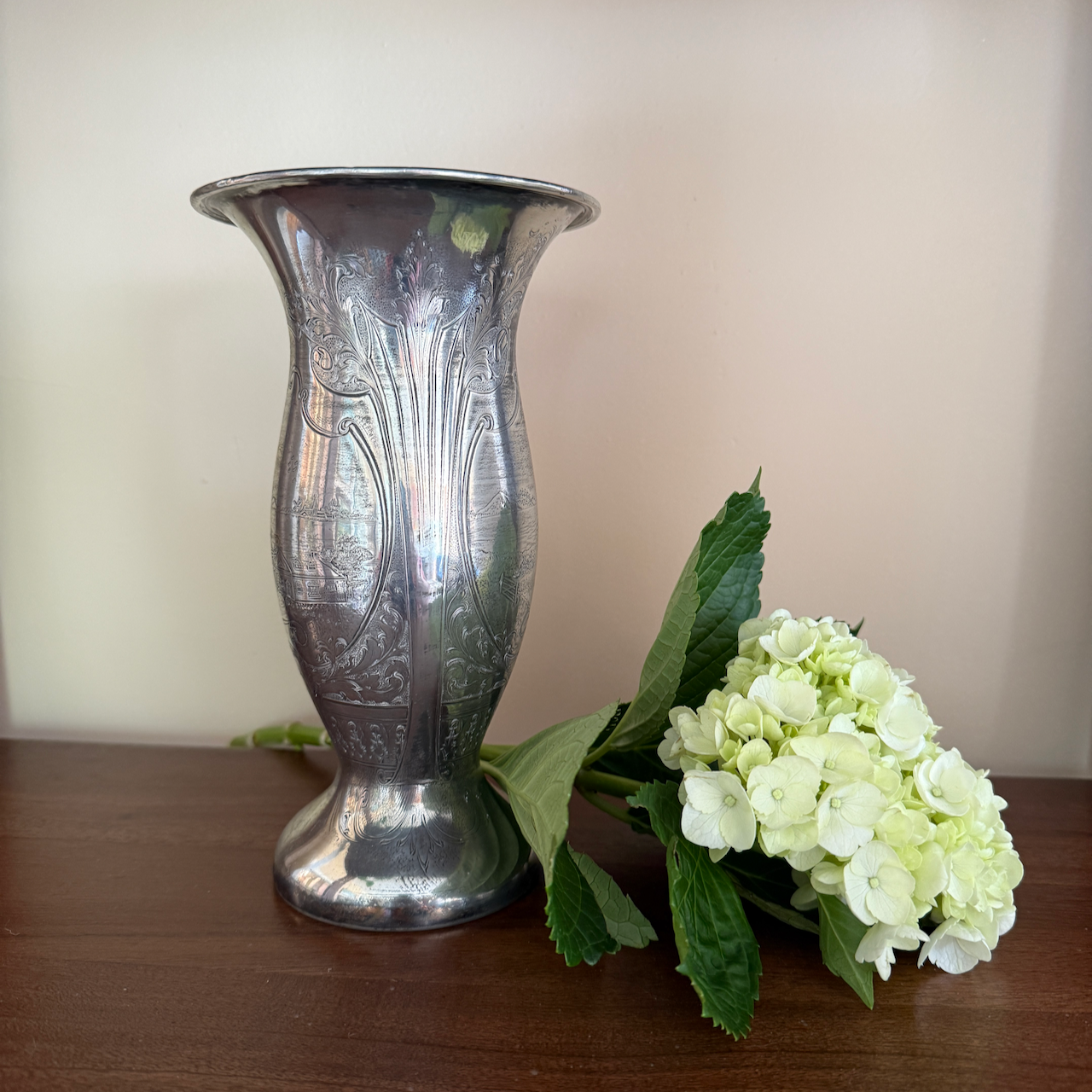 Vintage Silverplate Trumpet Vase