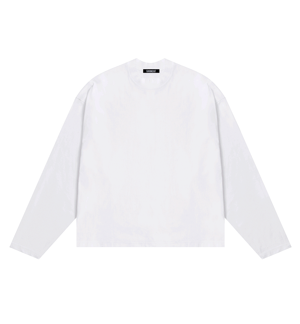 Animated image of a long-sleeve shirt changing colors and patterns.