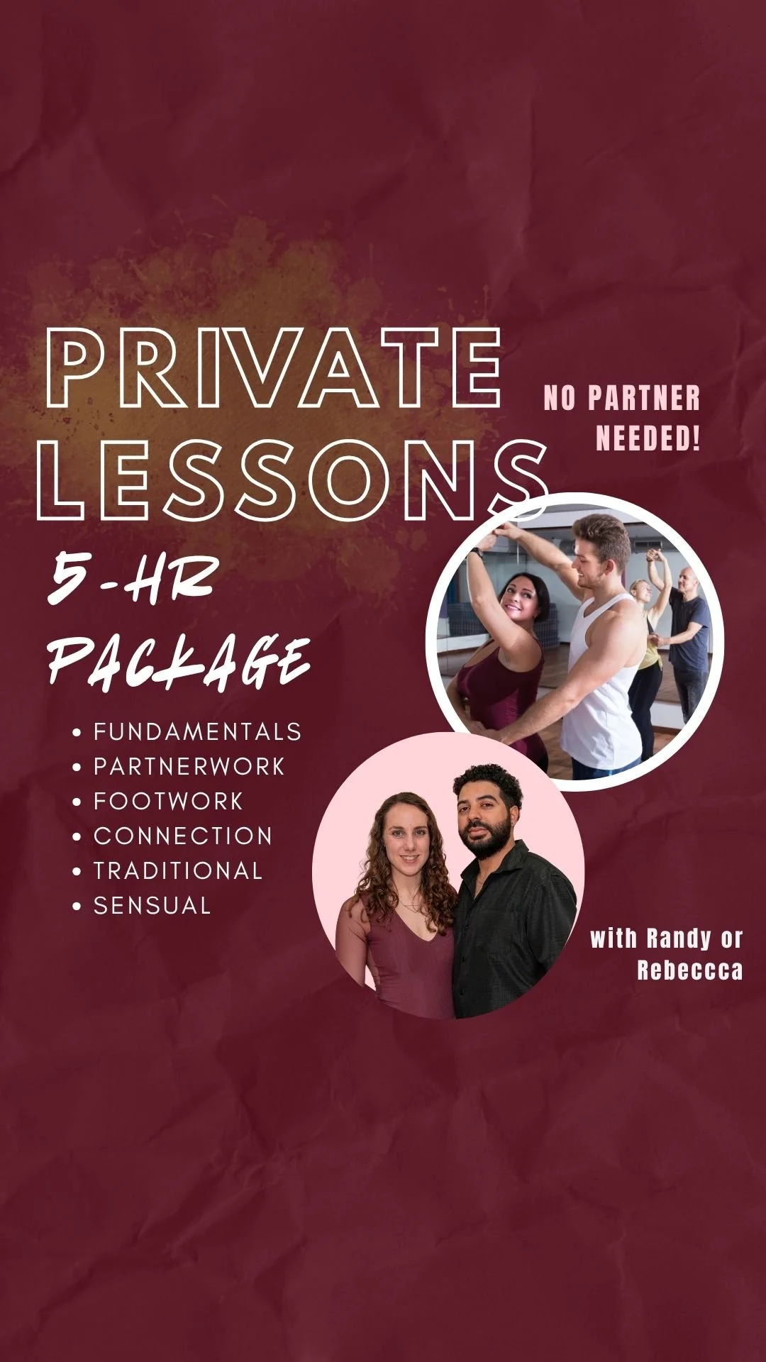 Private Lesson 5 (1- hr ) Package