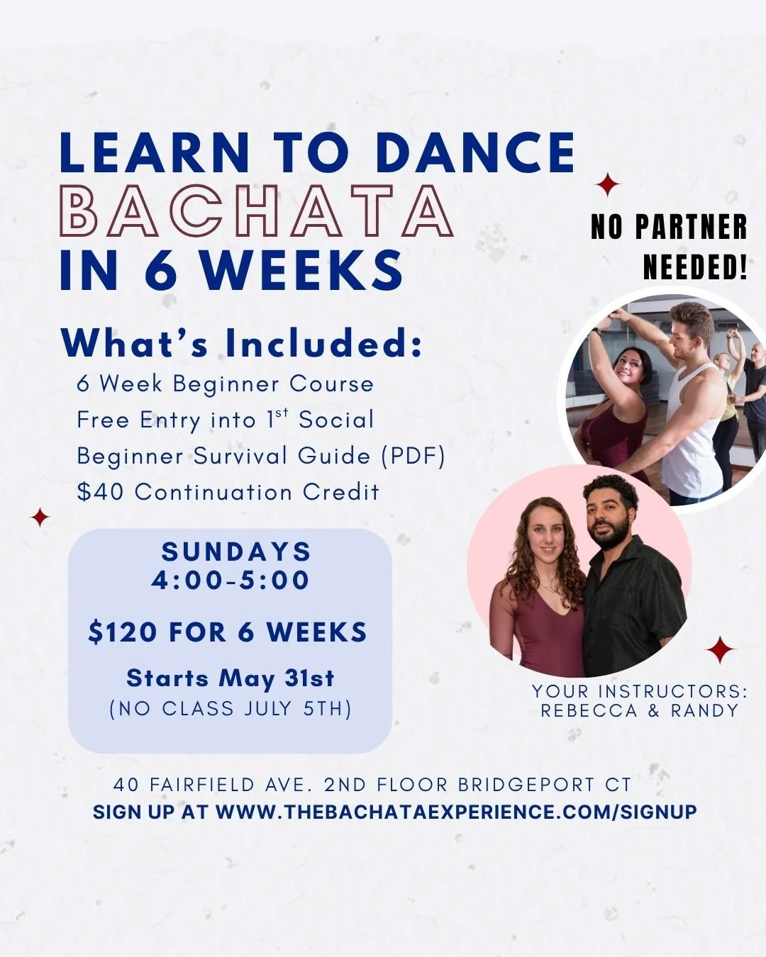 Intro to Bachata Bootcamp SUNDAY Class