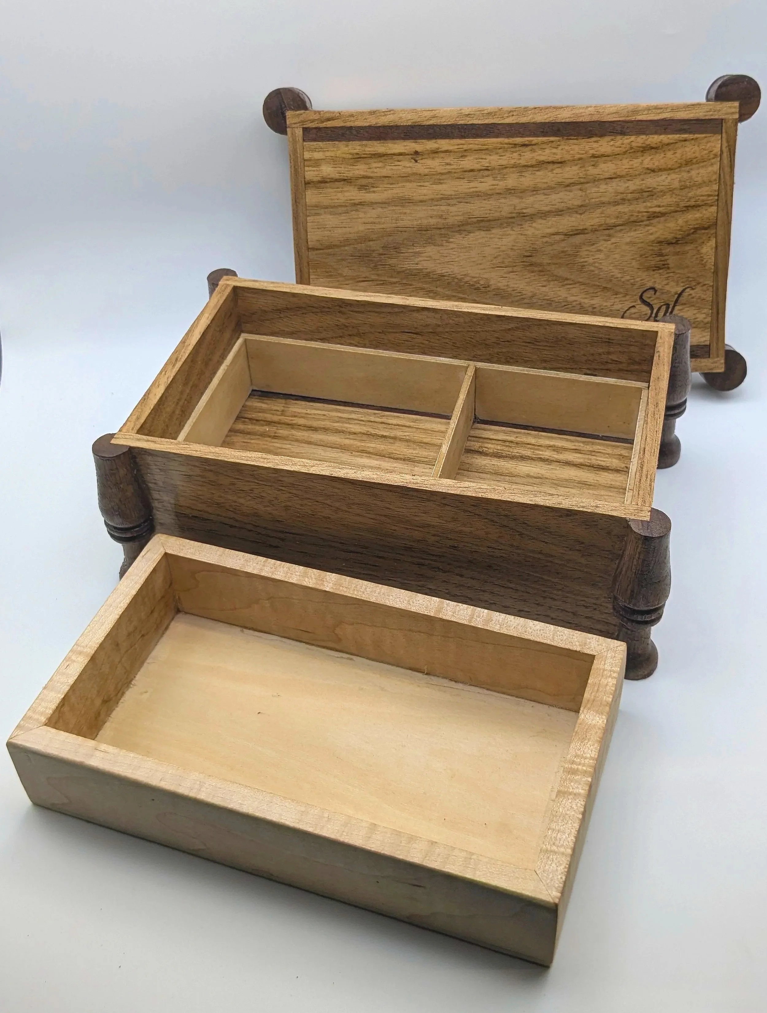 Custom Jewelry Box - Curly Maple Tray