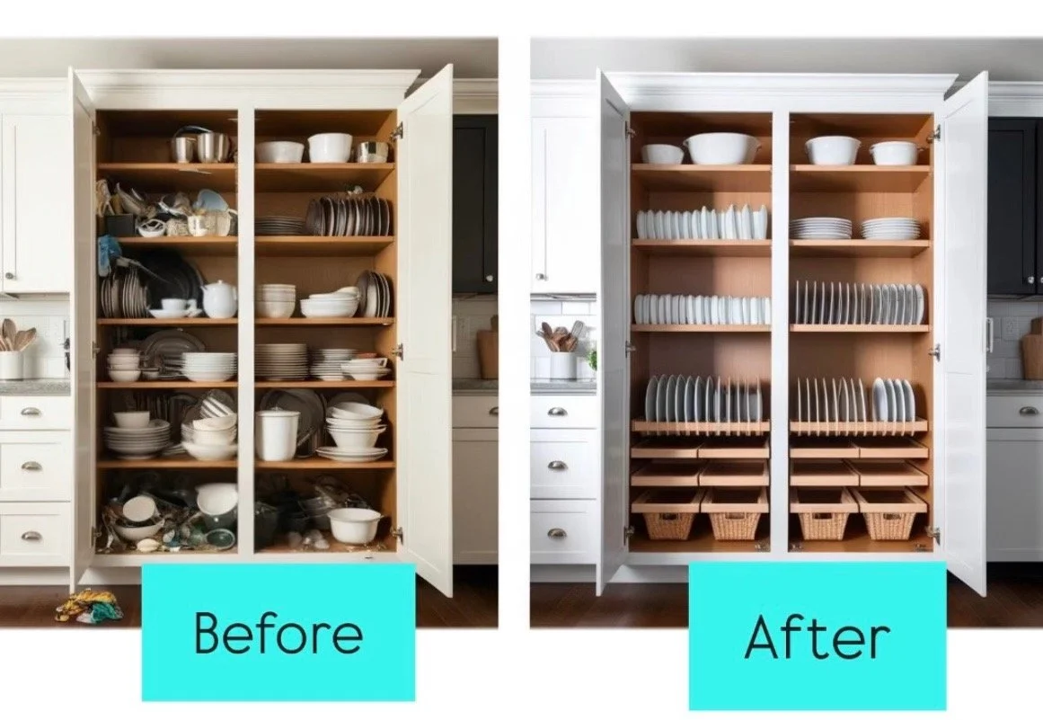 Is your kitchen cupboards overflowing with random gadgets and no order? Simplifying your kitchen can make hosting more enjoyable!