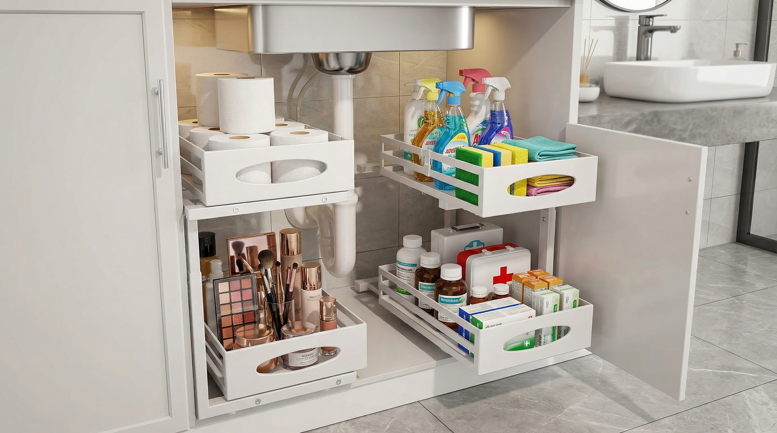 2 Tiered Under Sink Organizer