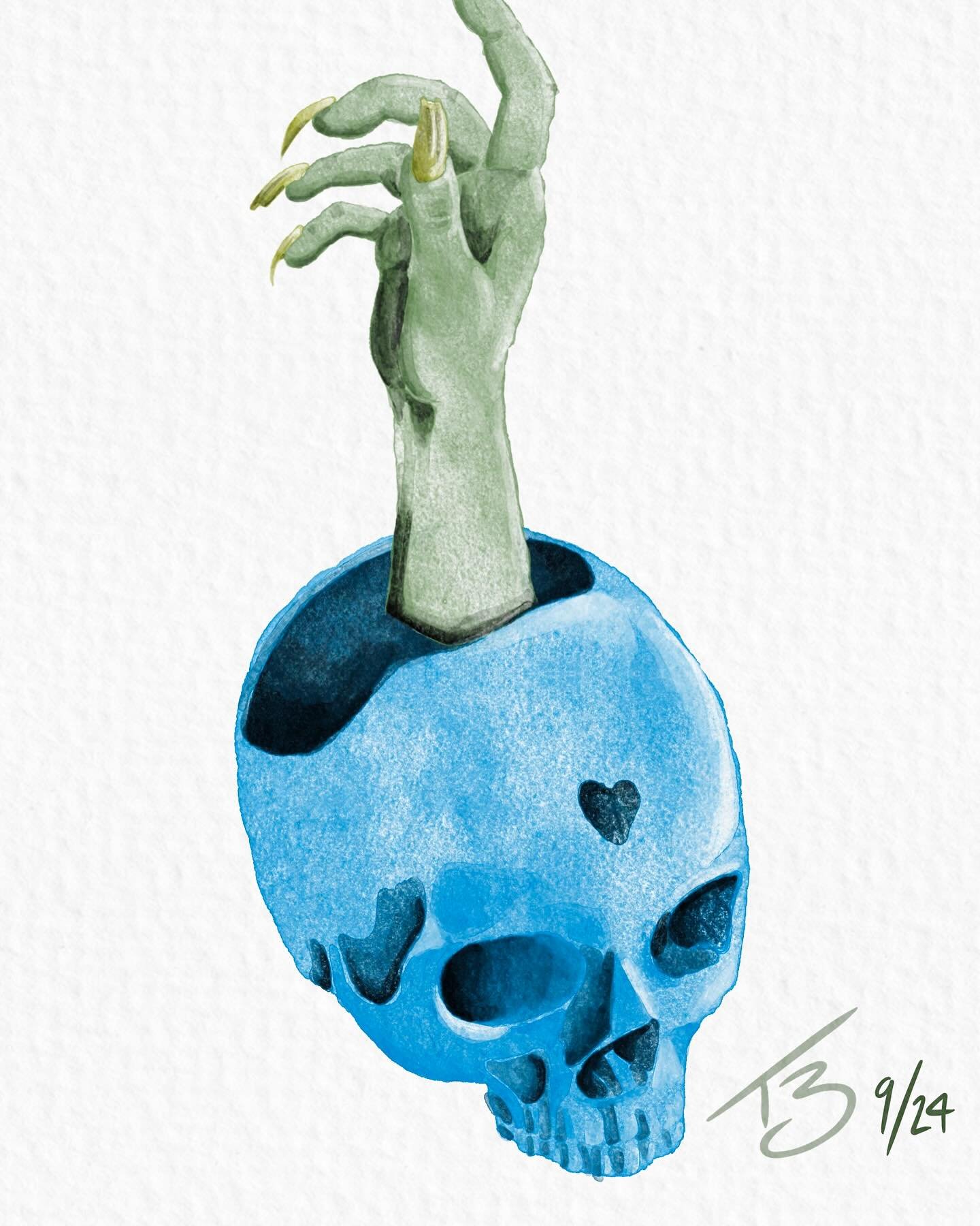 The intrusive thoughts trying to escape #intrusivethoughts #adhd #autism #neurodivergent #watercolor #artist #digitalart