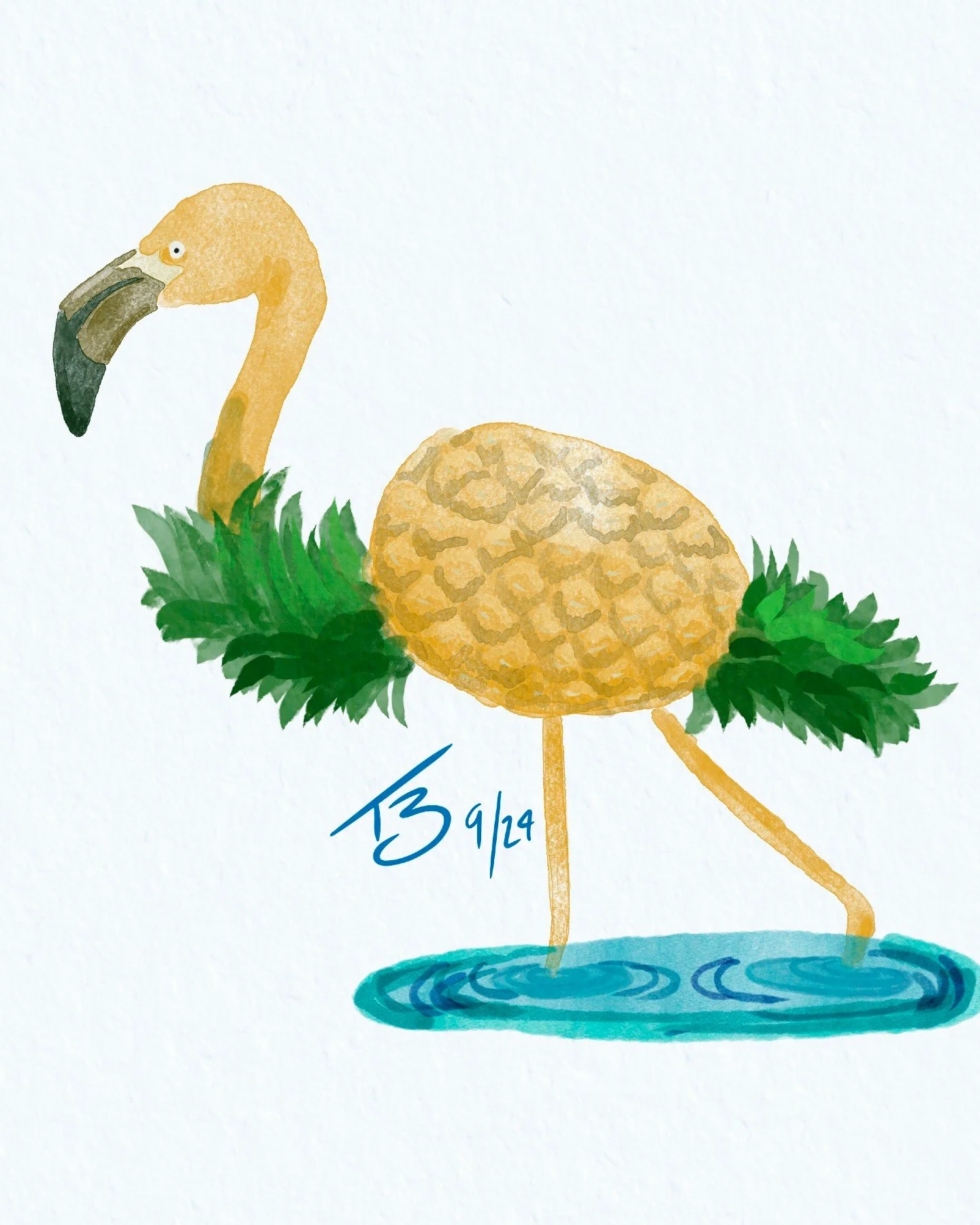 Check out more of my work! Link in bio.
#art #picoftheday #nature #flamingo #pineapple #watercolor #digitalart #neurodivergent