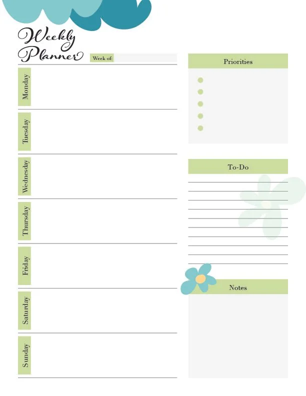 Spring Weekly Planner | Printable PDF