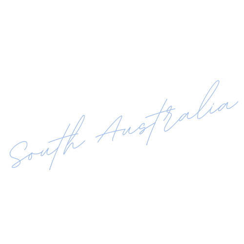 Text reading 'South Australia' in blue cursive font on a white background.