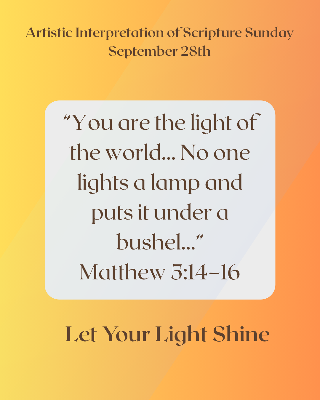 Artistic Interpretation of Scripture Sunday