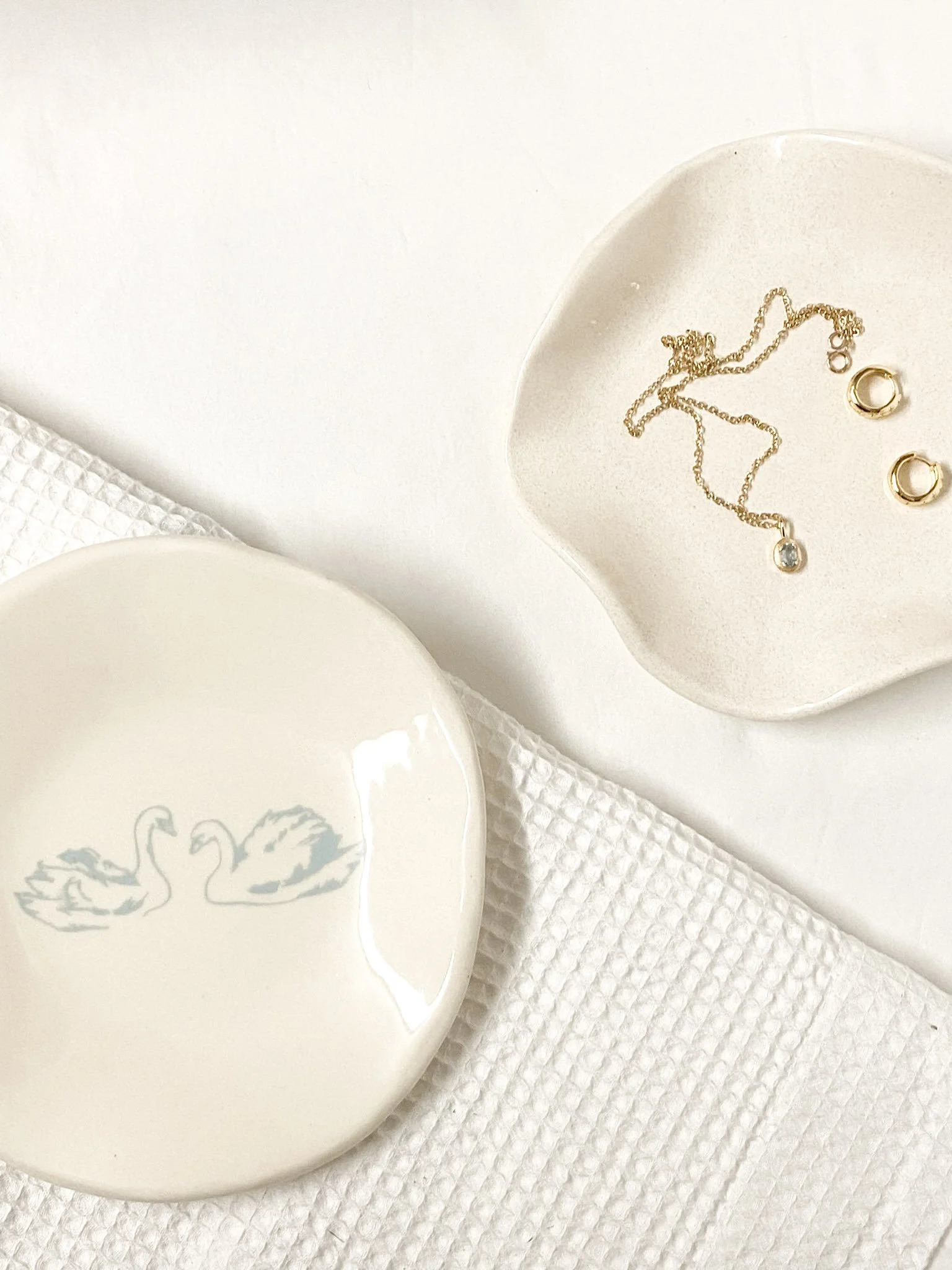 Swan Trinket Tray in Ice Blue