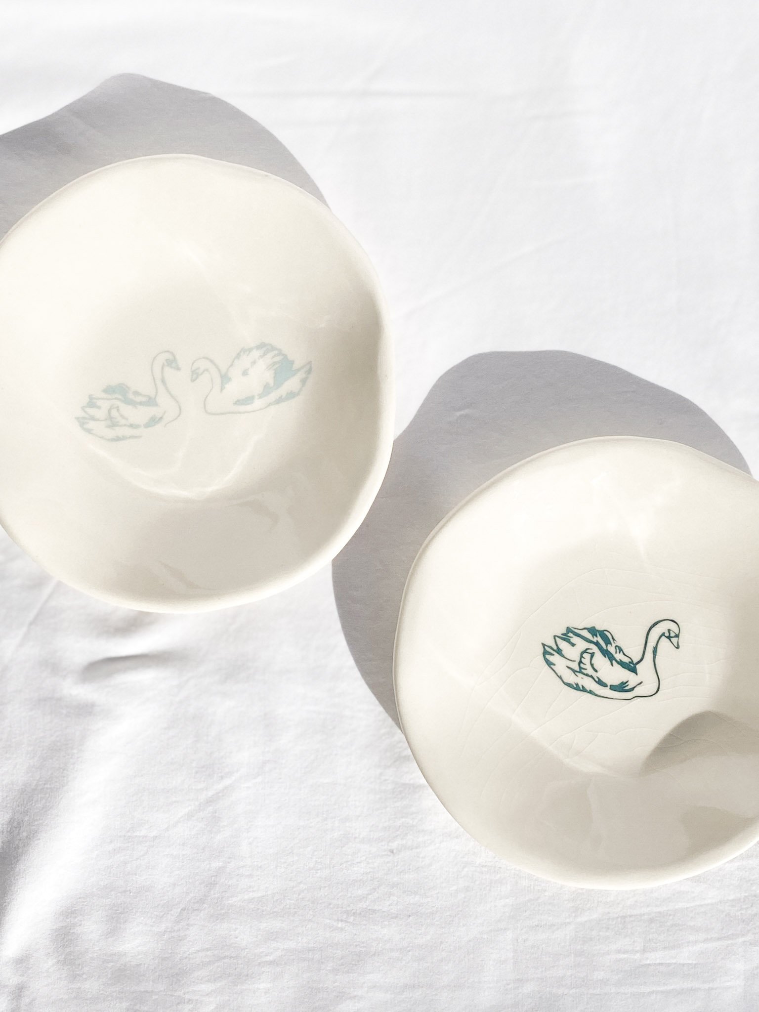 Swan Trinket Tray in Teal