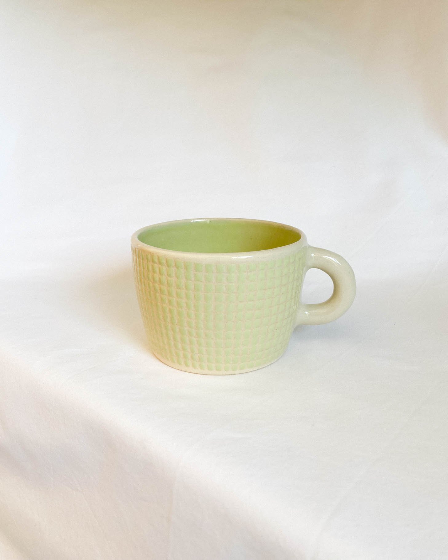 Spring Green Gingham Mug