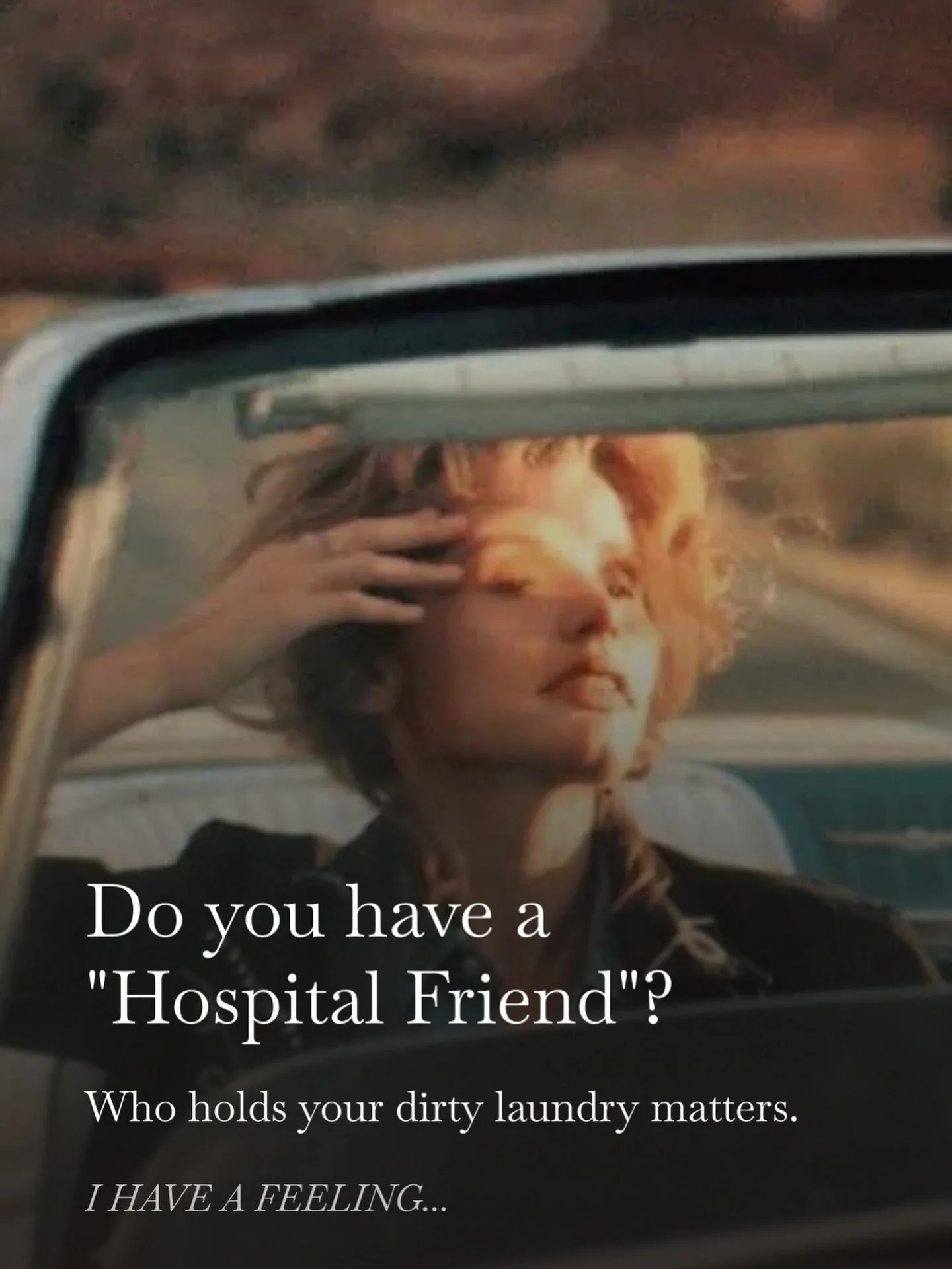 We know the names:
✨ Bestie
✨ Ride or Die
✨ My Person
✨ Soul Sister

But what about &ldquo;Hospital Friend&rdquo;?

The friend who shows up when you fall apart.

The one who takes your kids, calls your people, cleans your house, advocates for you and