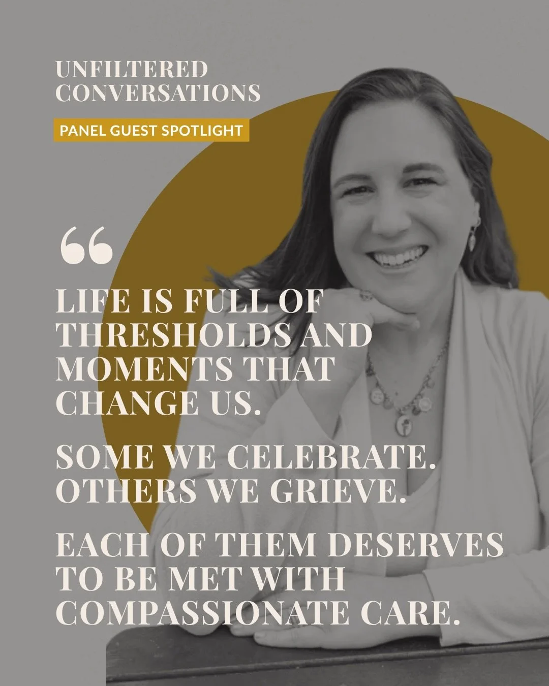 ✨ SPEAKER ANNOUNCEMENT ✨

We are thrilled to announce that the effervescent&nbsp;@megan.bebb.lebre @betweentheportal ~ will be speaking on our panel for Unfiltered Conversations on August 26&nbsp;@the.tiny.bird 

With our series highlighting &lsquo;T