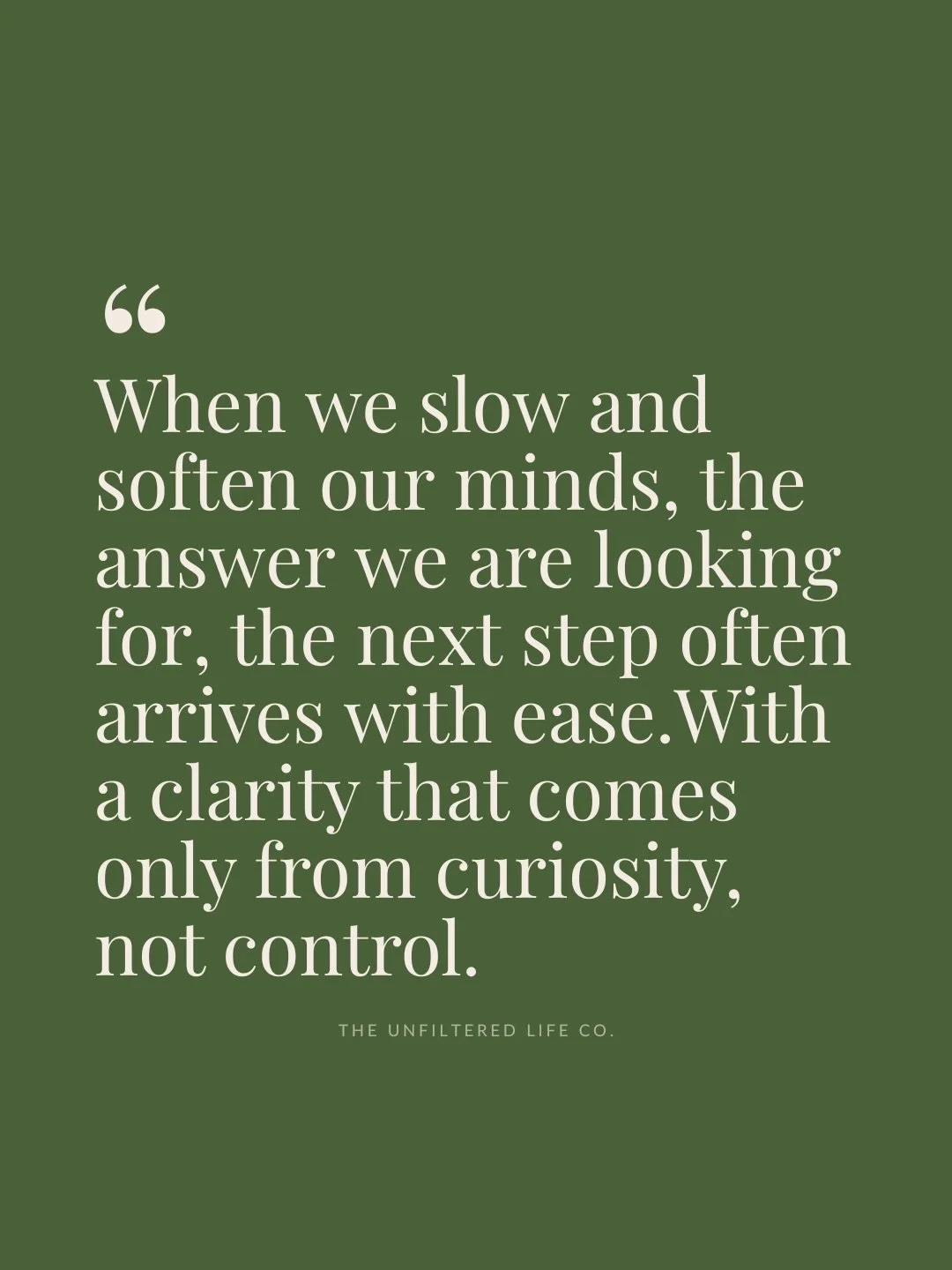 What if the thing standing between you and your purpose isn&rsquo;t a lack of effort&hellip; but your need to control the outcome?

Sometimes we grip so tightly to our plans, perfection and expectations that we miss the quiet nudges, unexpected doors