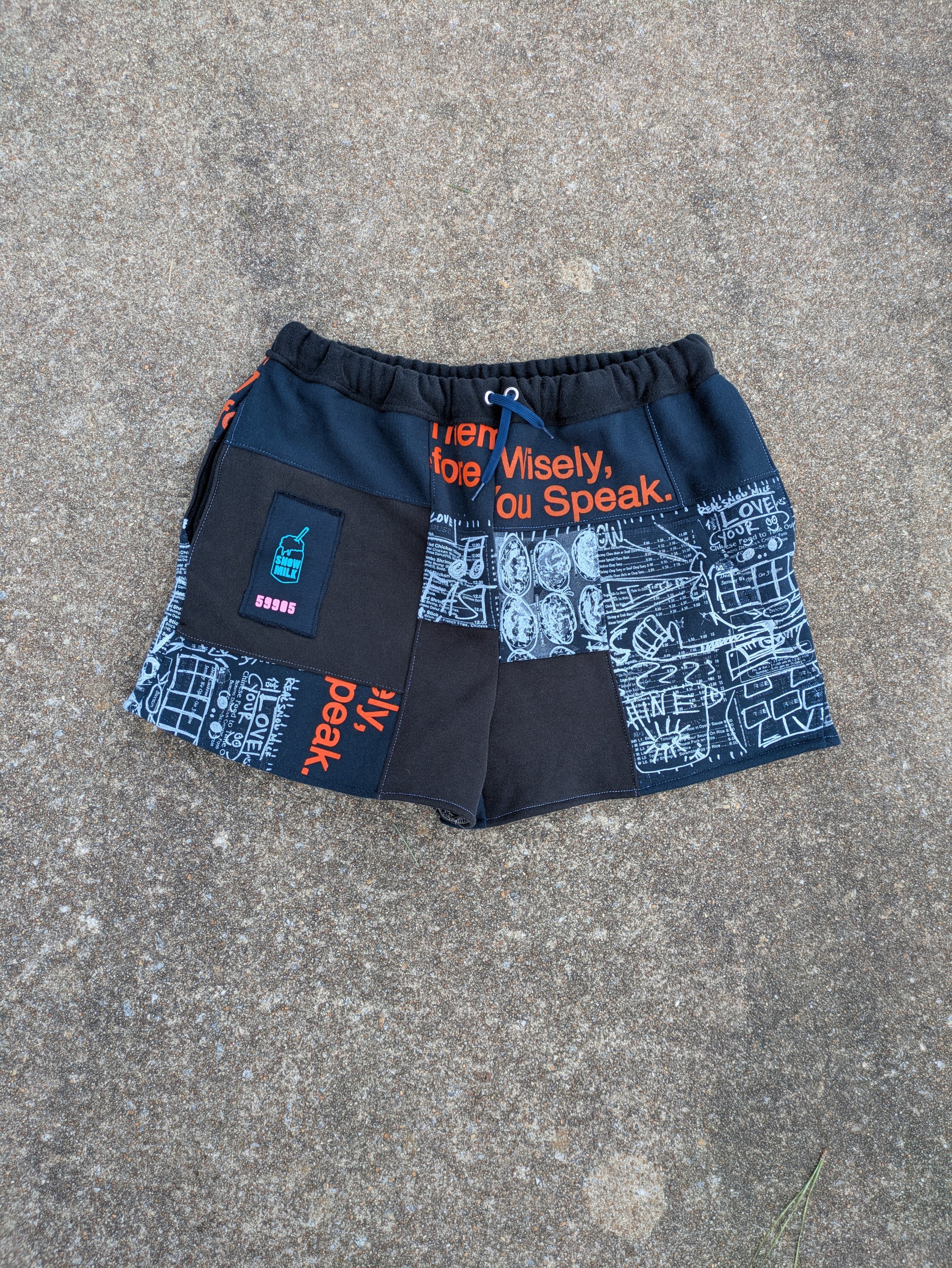 Snow Milk Patchwork Shorts - One Of One