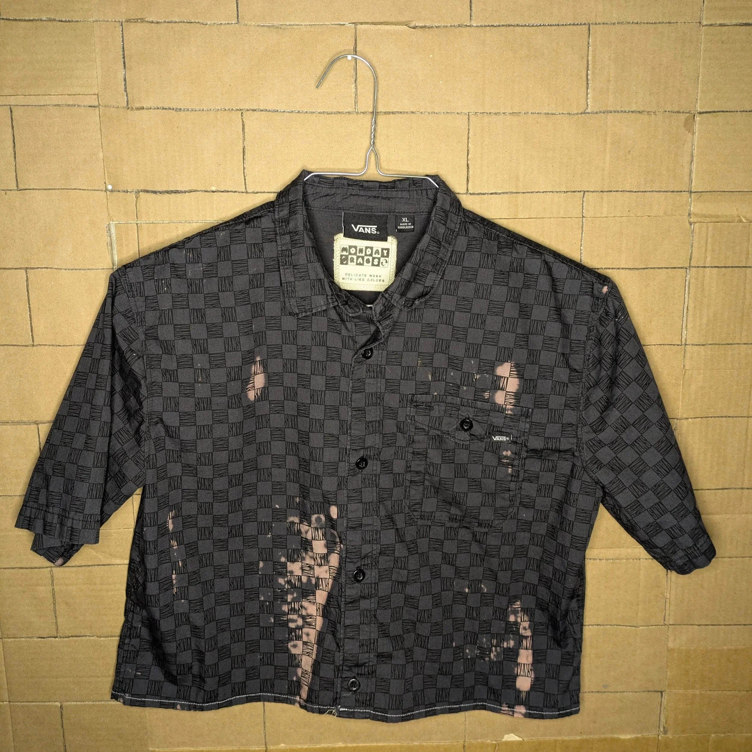 CROPPED BUTTONDOWN / Vans with bleach