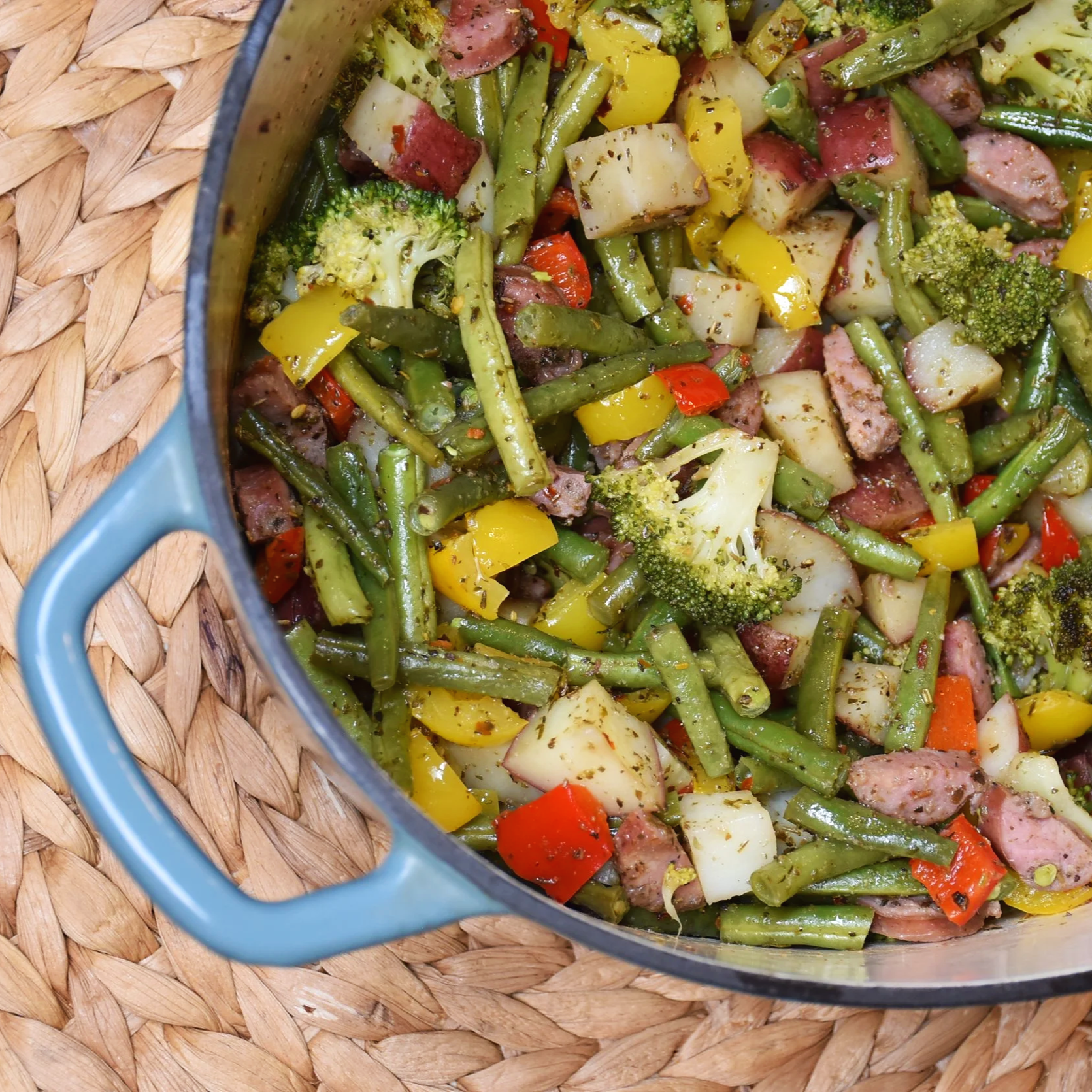 Sausage, Potatoes &amp; Colorful Veggie Bake