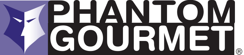 Logo of Phantom Gourmet featuring a stylized cat face and bold text.