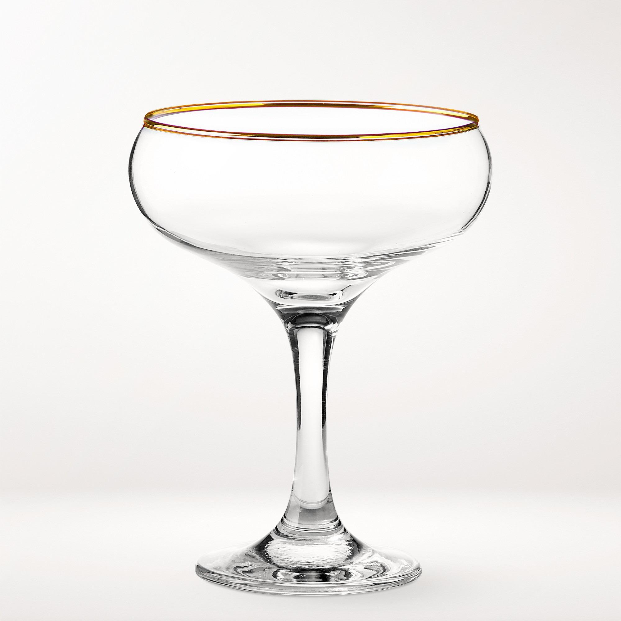 Gold Rim Coupe Glass Set