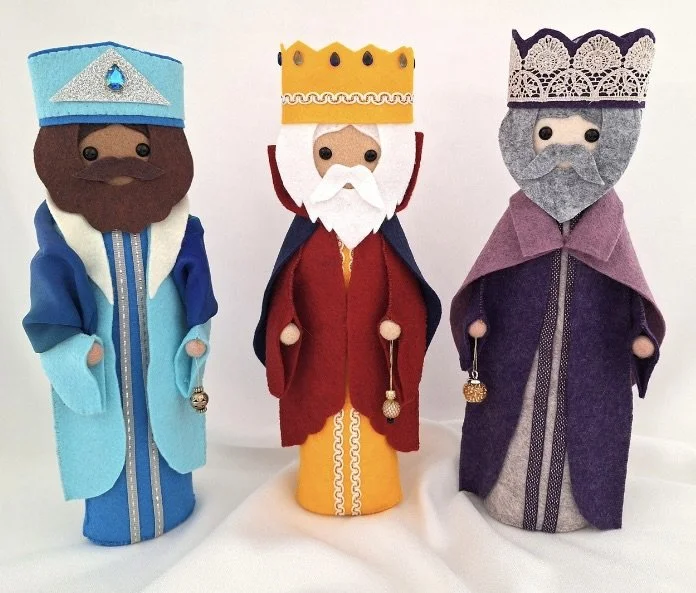 Felt Three Wise Men pattern by Cherry Parker
