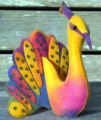 Felt Peacock downloadable pattern by Cherry Parker