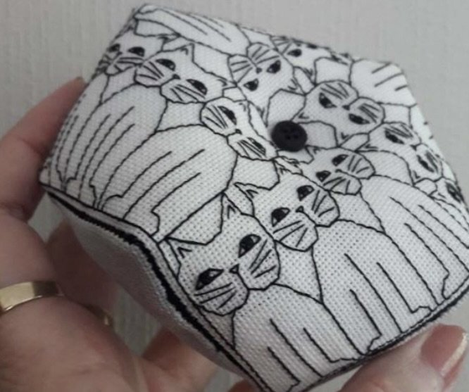 Cat Biscornu pattern by Cherry Parker