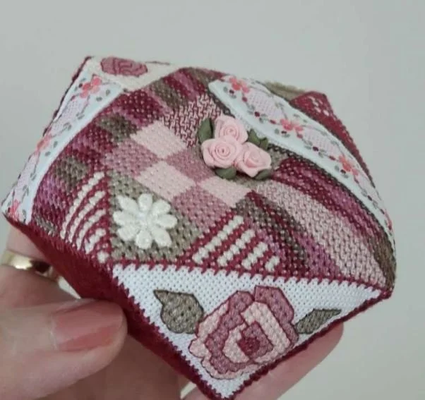 Rose Biscornu pattern by Cherry Parker