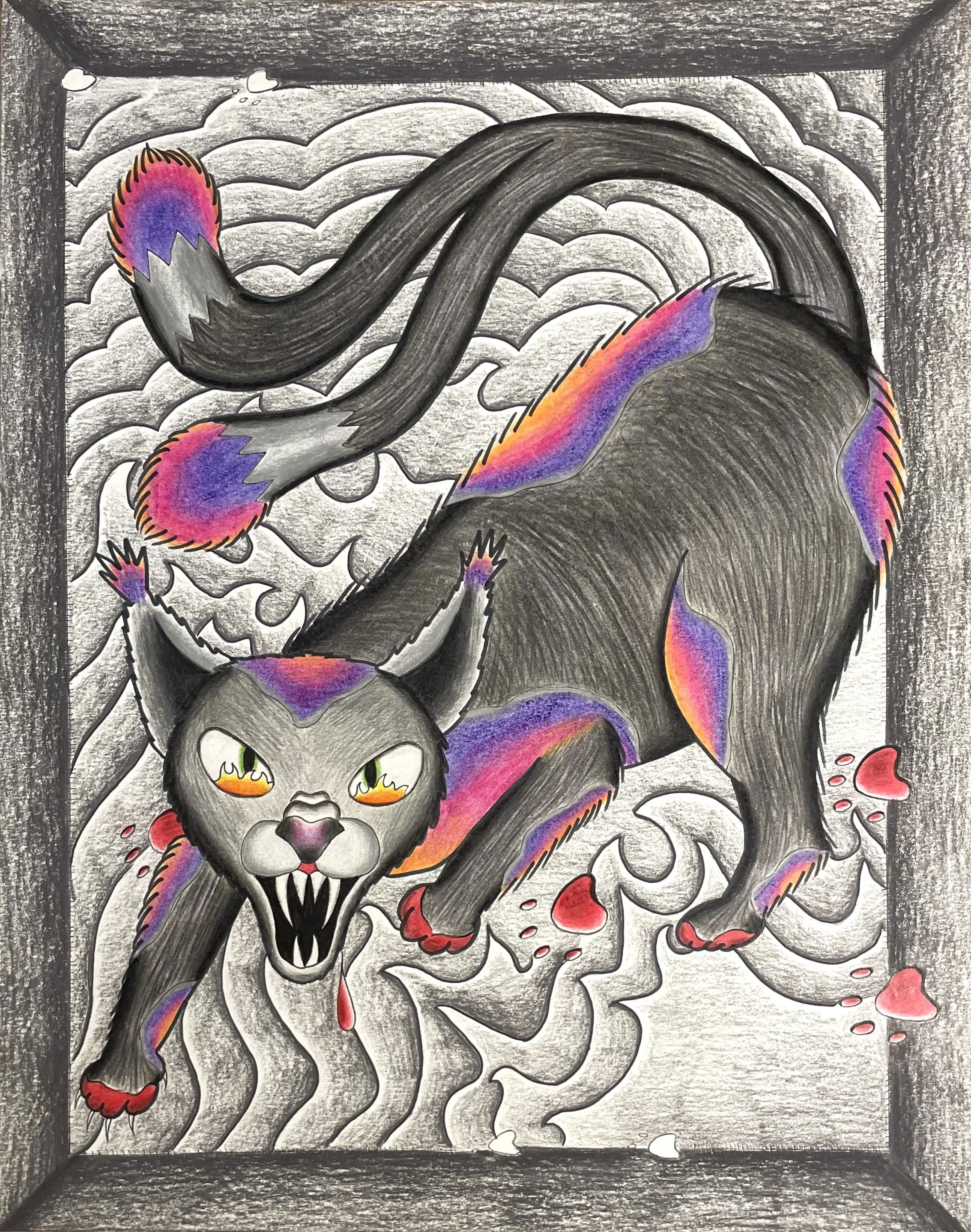 Nekomata, 11" x 14"
