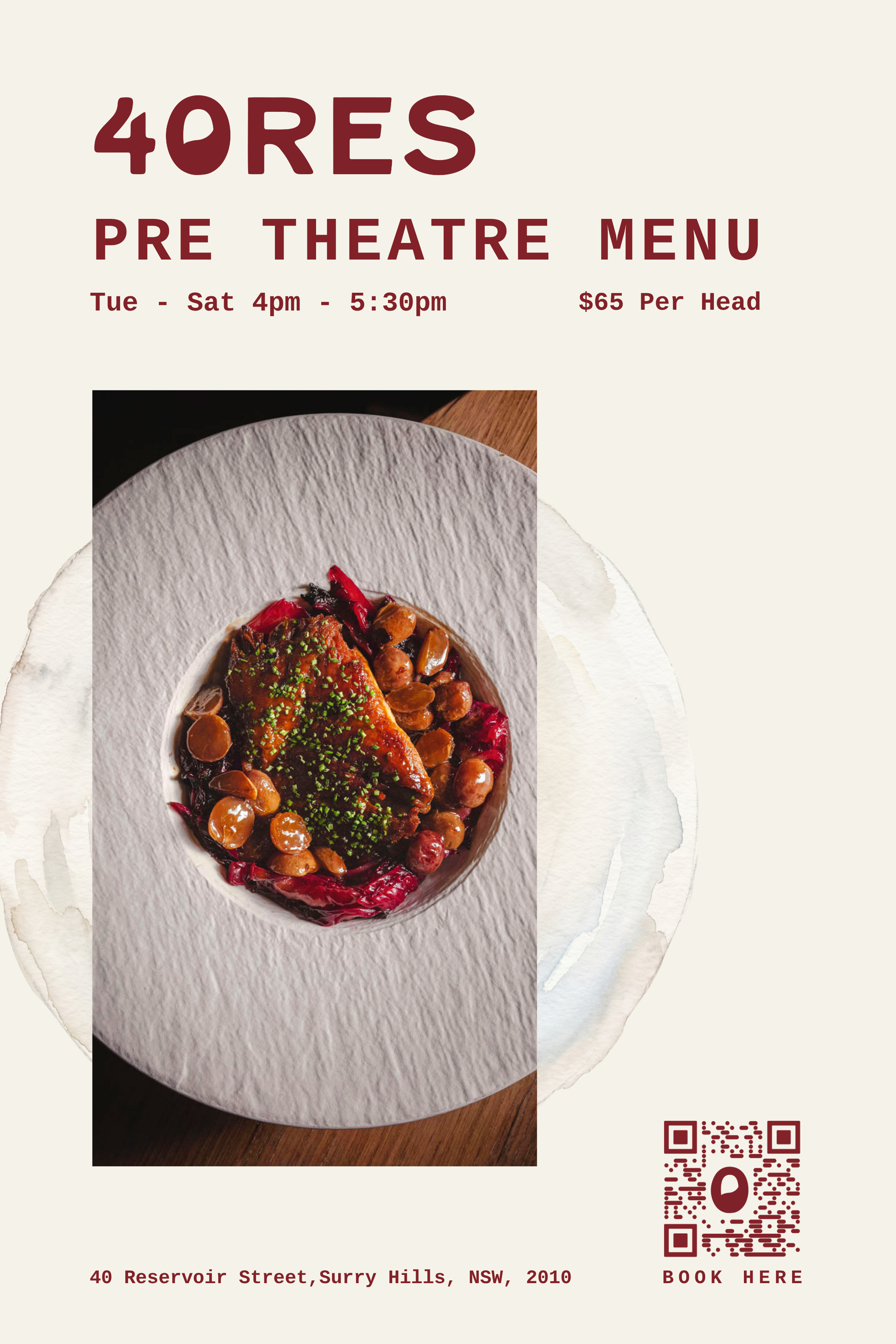 PRE THEATRE MENU