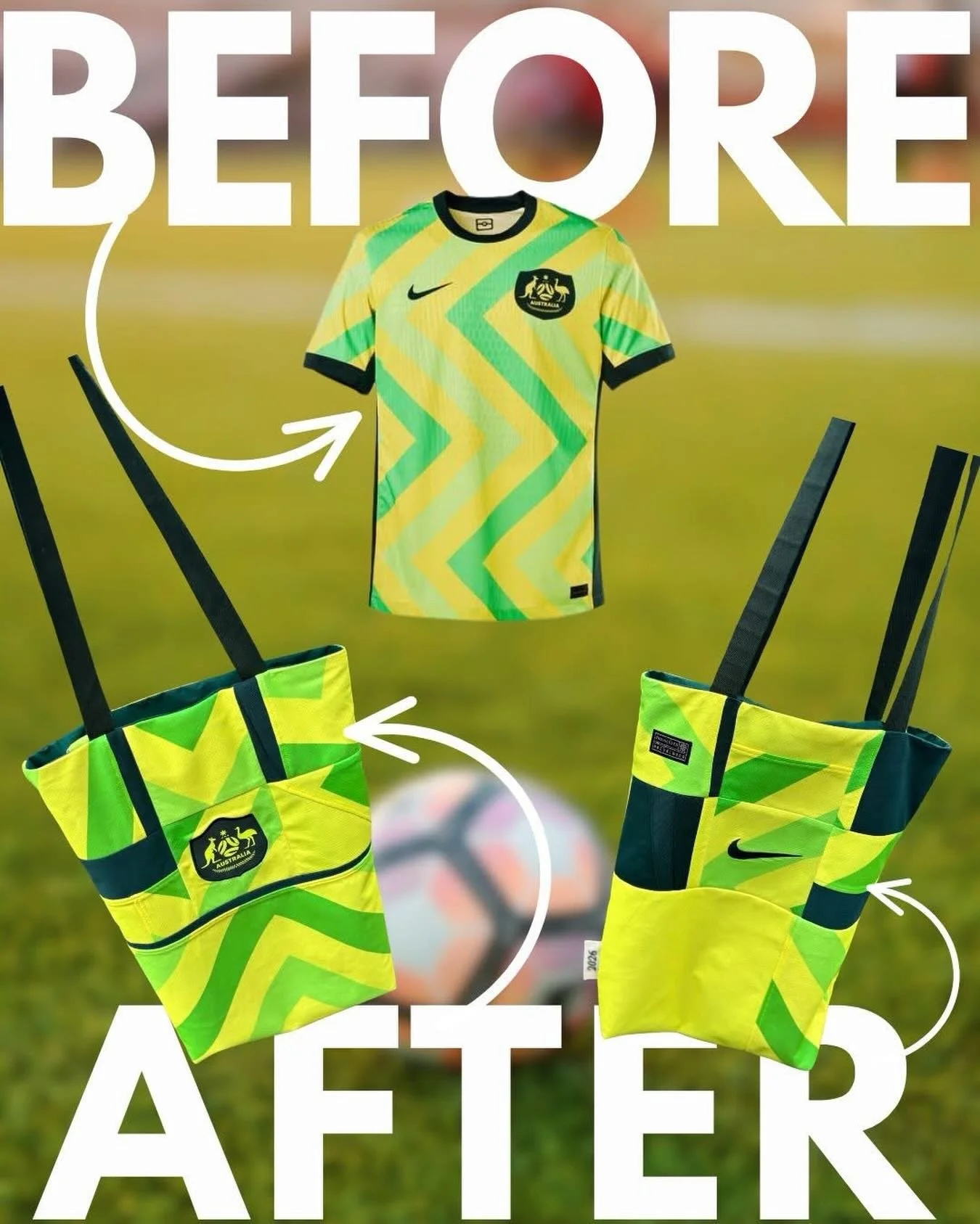 I&rsquo;m so excited for the jersey upcycling workshops in a couple of weeks! 💛💚⚽️

Held at the awesome @studioinnerwest in Leichhardt 🙌

There are still some tickets left, come and join me!! I&rsquo;ll be providing all the jerseys for this workin