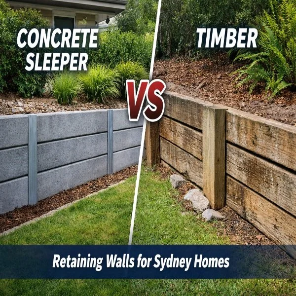 Concrete Sleeper vs Timber Retaining Walls in Sydney: Which Is Best for Your Property?