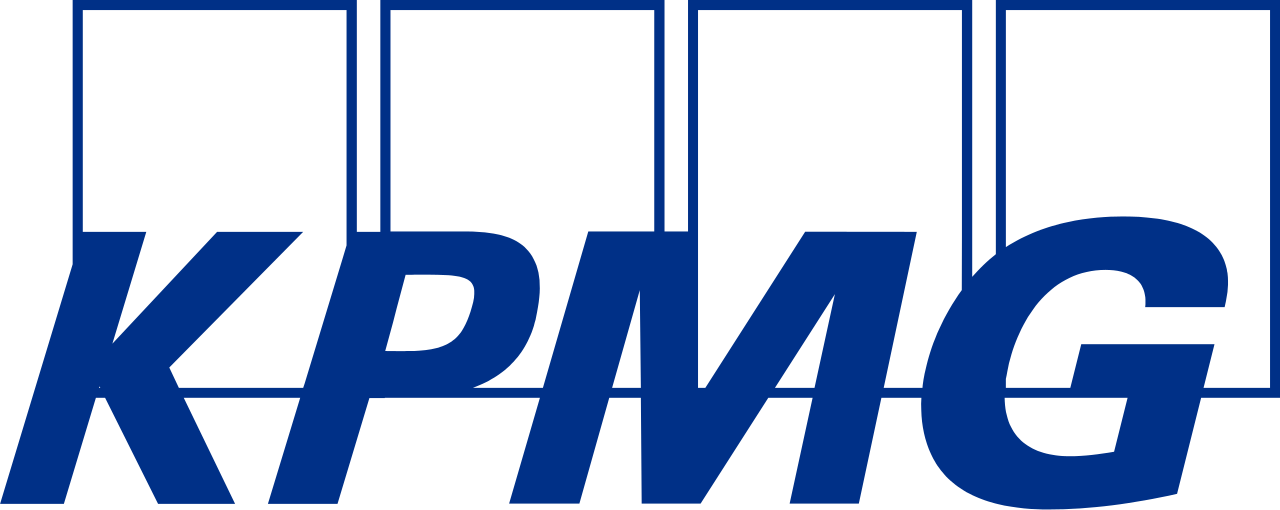Logo of KPRG radio station with large blue letters and a black background.