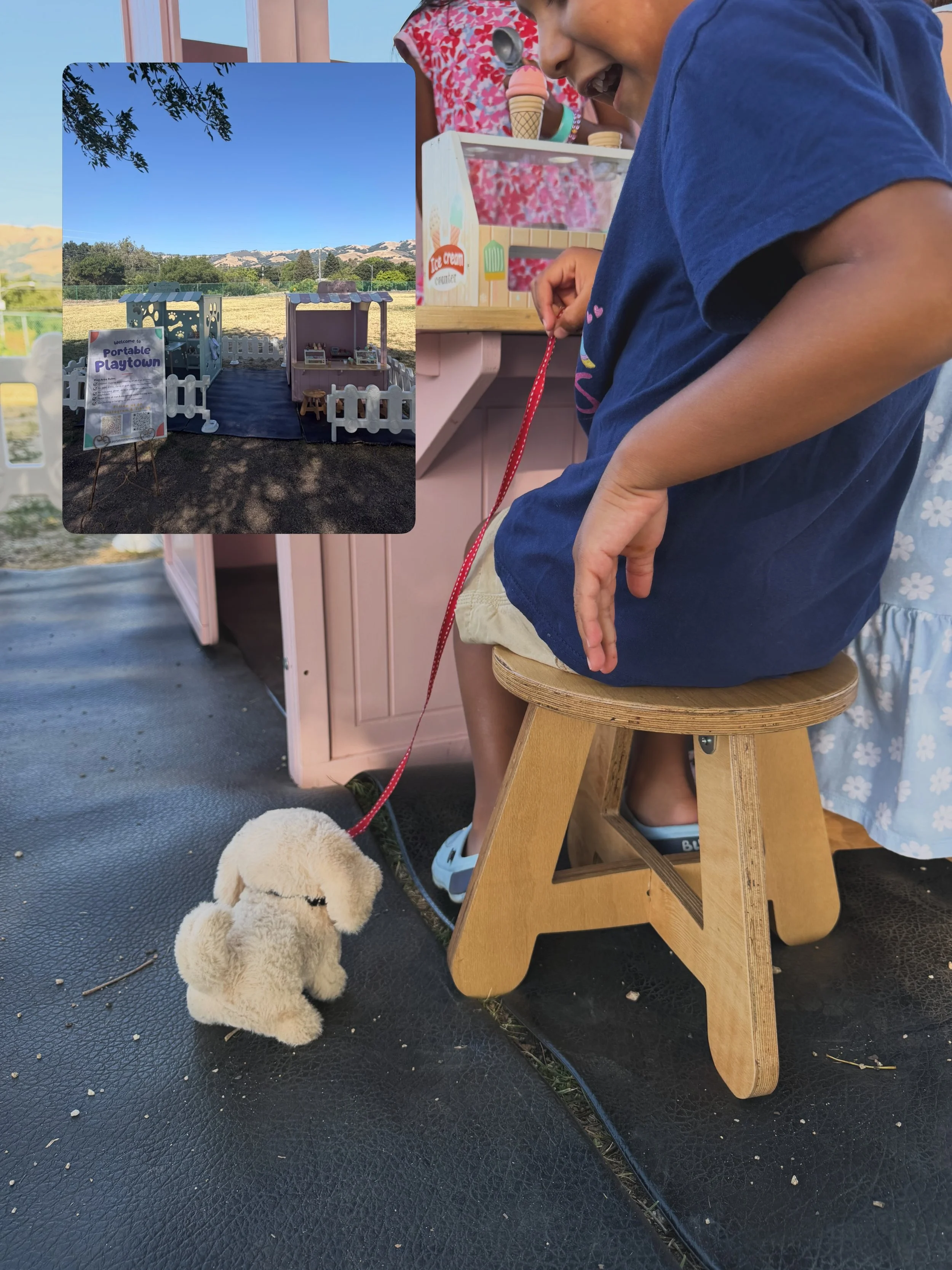 This is what imaginative play actually looks like.

He created a whole story &mdash; visited the vet, cared for his dog, then rewarded them both with ice cream. Sequential thinking, empathy, creativity, storytelling &mdash; all in one afternoon at a 