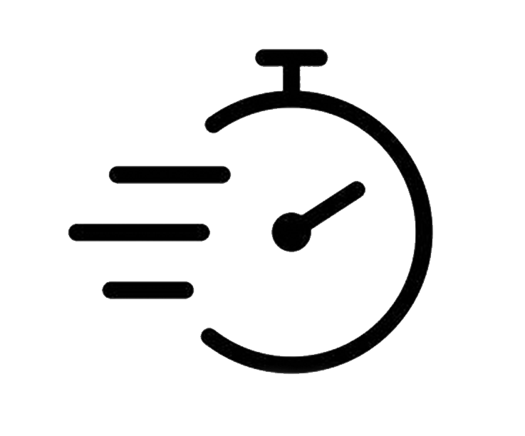 Speedy time icon representing expedited delivery