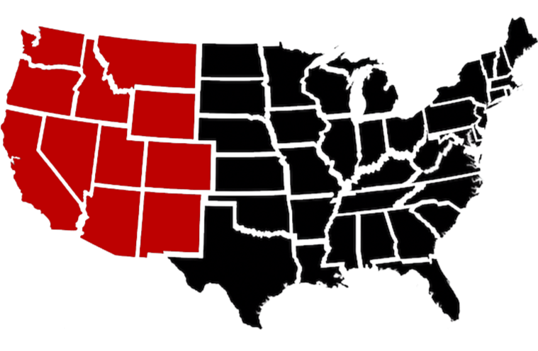 Map showing Western U.S. regional coverage