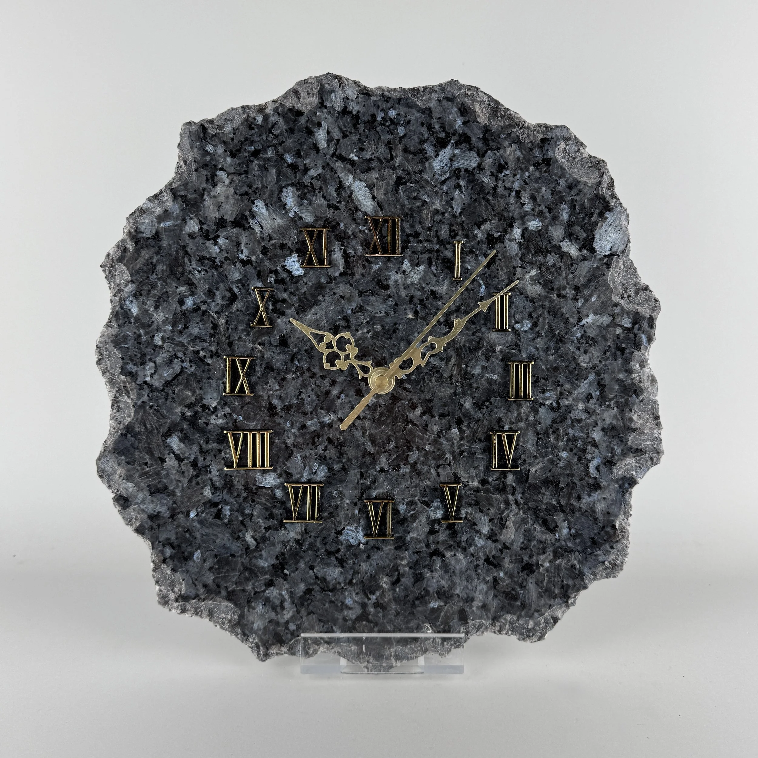 Uhr aus Labradorit | Größe L | Ziffern: Rom