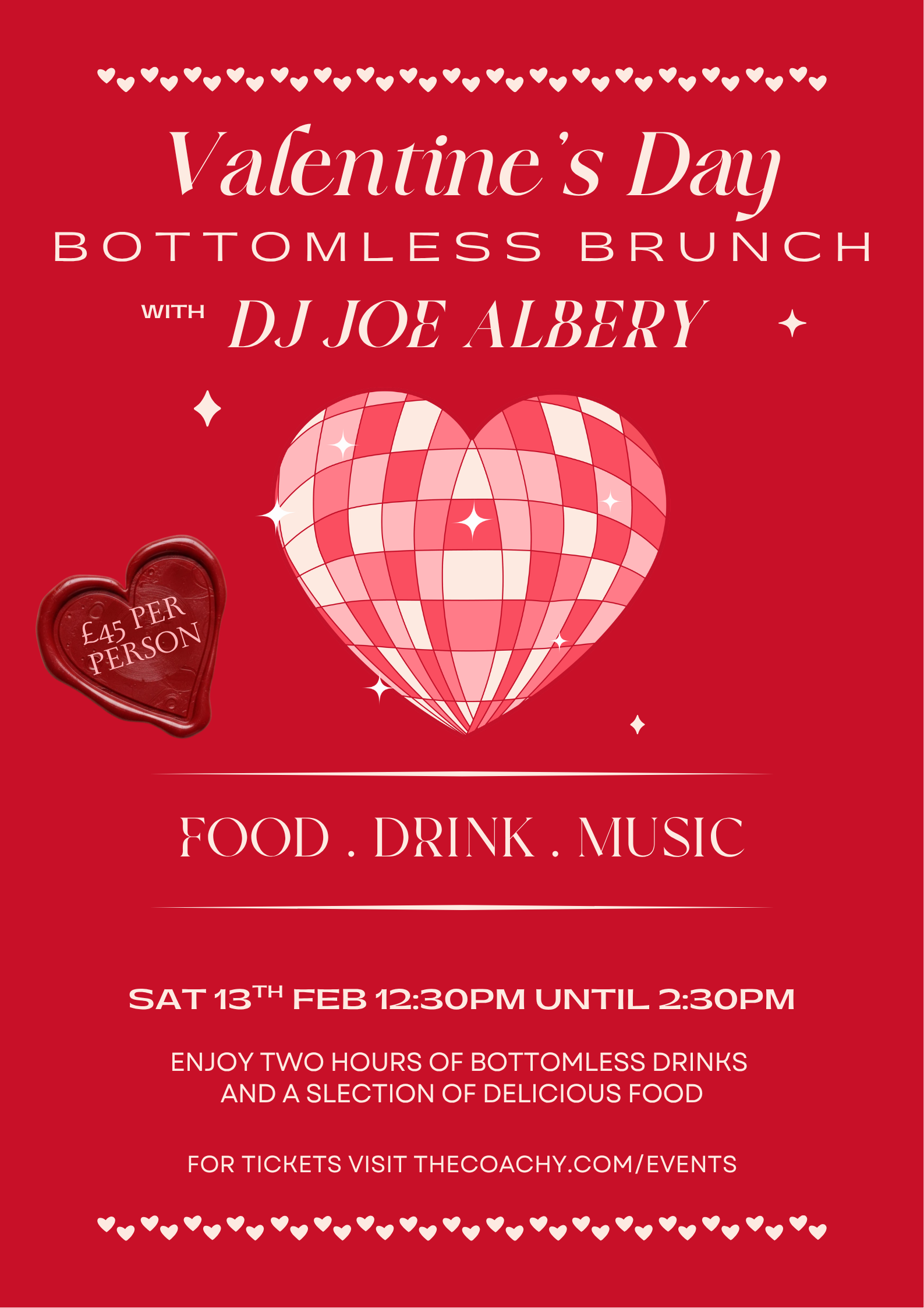 BOTTOMLESS BRUNCH | SAT 13TH FEB