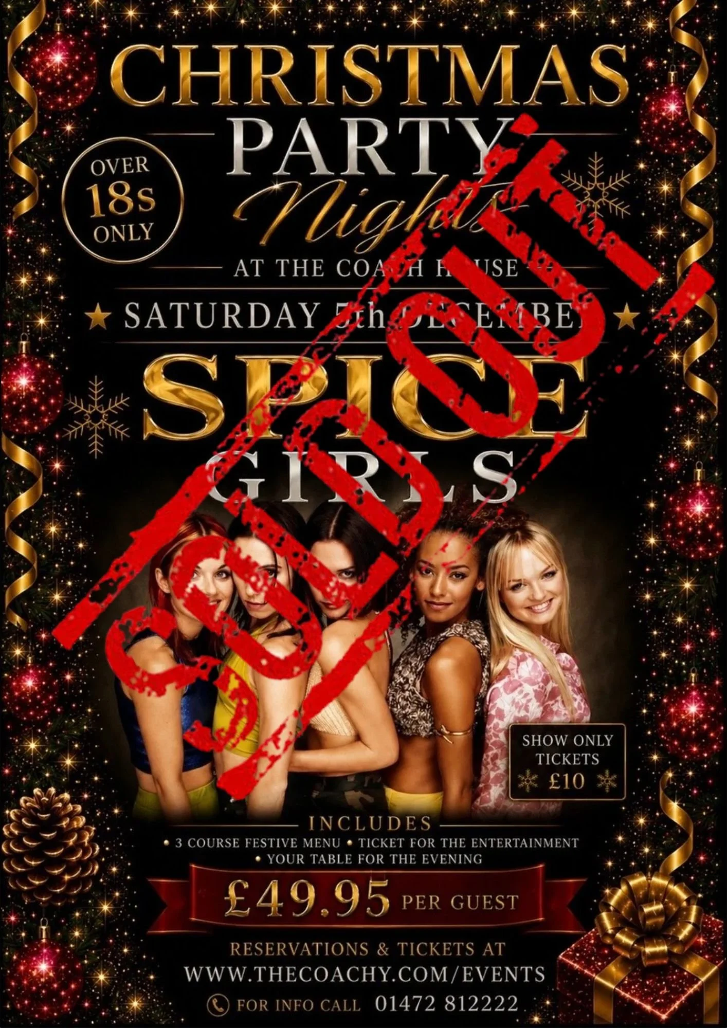 CHRISTMAS PARTY NIGHT | THE SPICE GIRLS | SAT 5TH DECEMBER