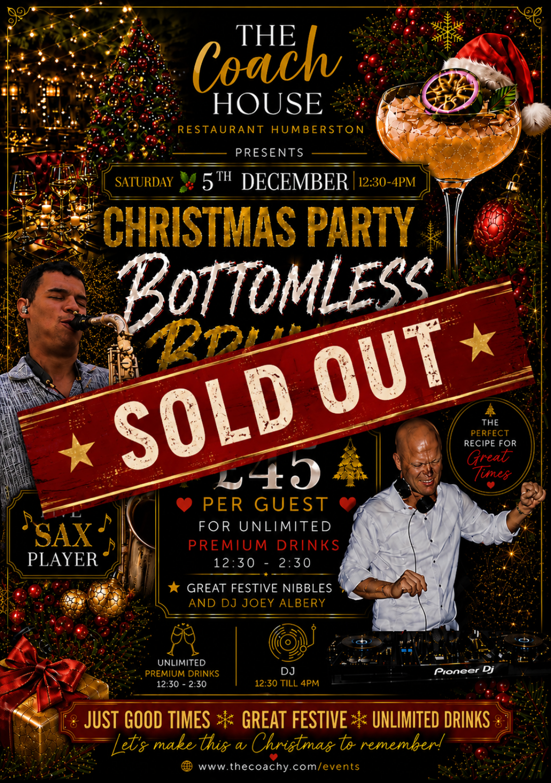 CHRISTMLAS PARTY BOTTOMLESS BRUNCH | SAT 5TH DECEMBER