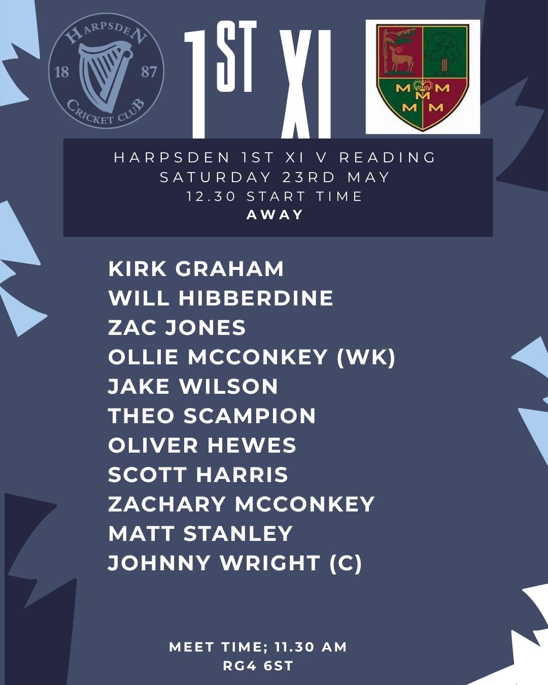 Set to be a scorcher. Sun&rsquo;s out, factor 30 on, and the bats are ready to heat up ☀️🔥
Perfect day to pile on the runs.

🛣️ 1st XI: Away at Reading &mdash; 12.30 start (meet 11.30).
🏠 2nd XI: Home vs Aldershot &mdash; 12.30 start (meet 11.30).